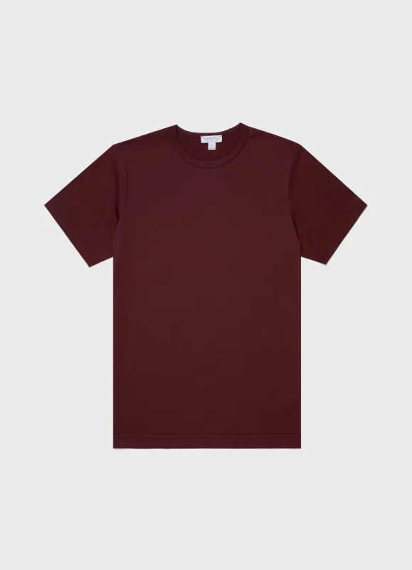 Men's Classic T-shirt in Port sold by Sunspel
