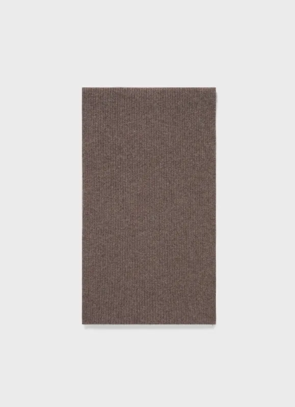 Cashmere Ribbed Scarf in Umber Brown sold by Sunspel