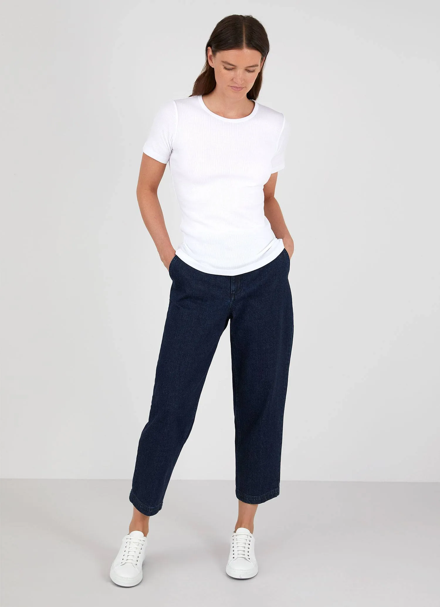 Women's Rib T-shirt in White sold by Sunspel product image thumbnail 2
