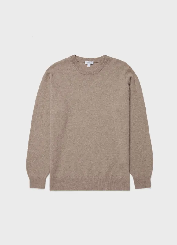 Men's Scottish Cashmere Jumper in Natural Brown sold by Sunspel