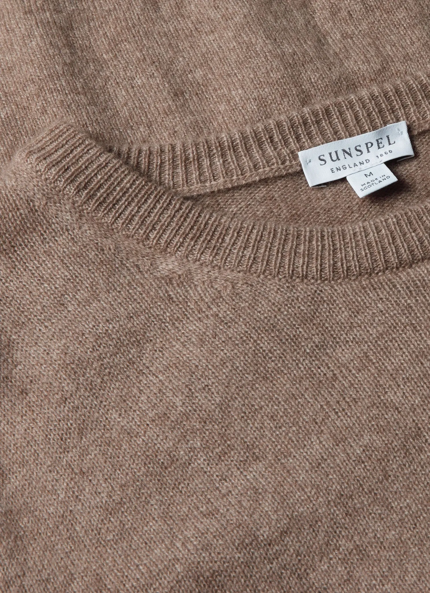 Men's Scottish Cashmere Jumper in Natural Brown sold by Sunspel product image thumbnail 4