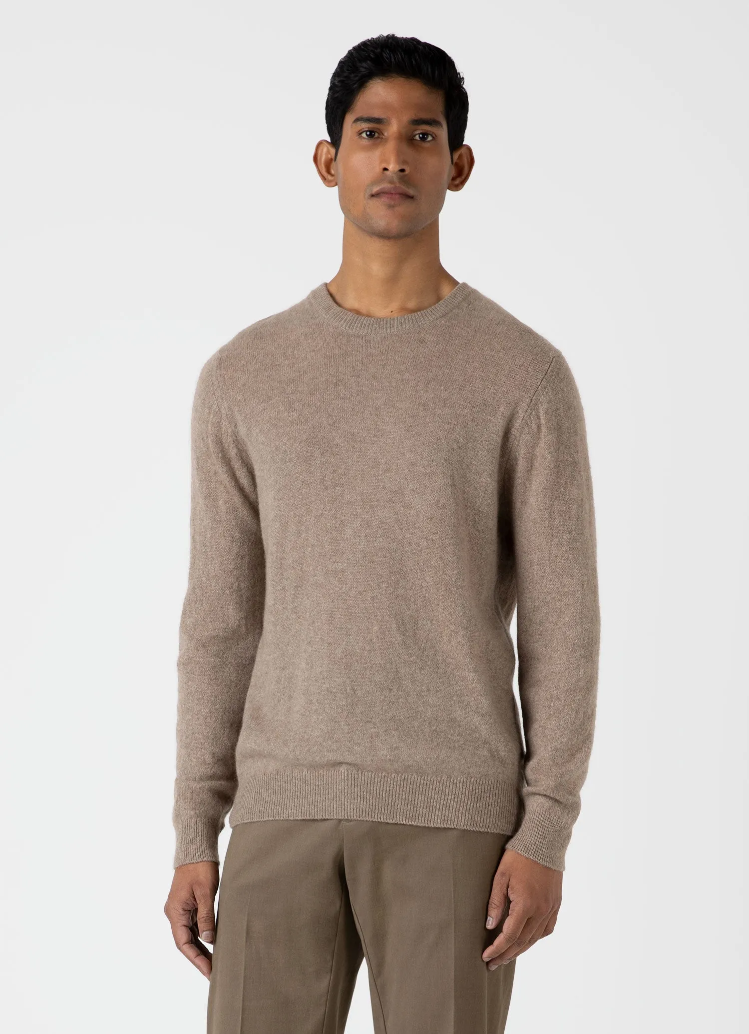 Men's Scottish Cashmere Jumper in Natural Brown sold by Sunspel product image thumbnail 2