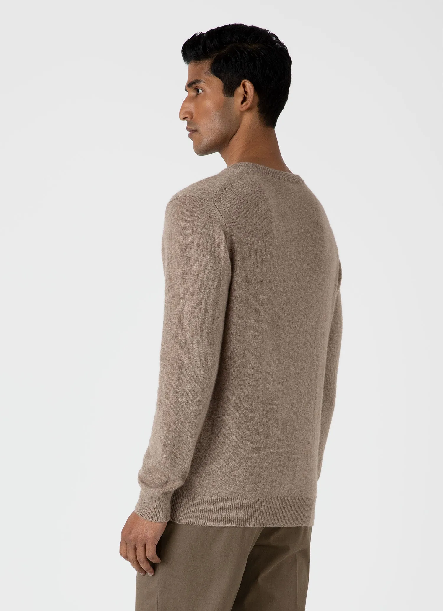Men's Scottish Cashmere Jumper in Natural Brown sold by Sunspel product image thumbnail 5