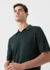 Men's Sea Island Cotton Polo Shirt in Seaweed sold by Sunspel