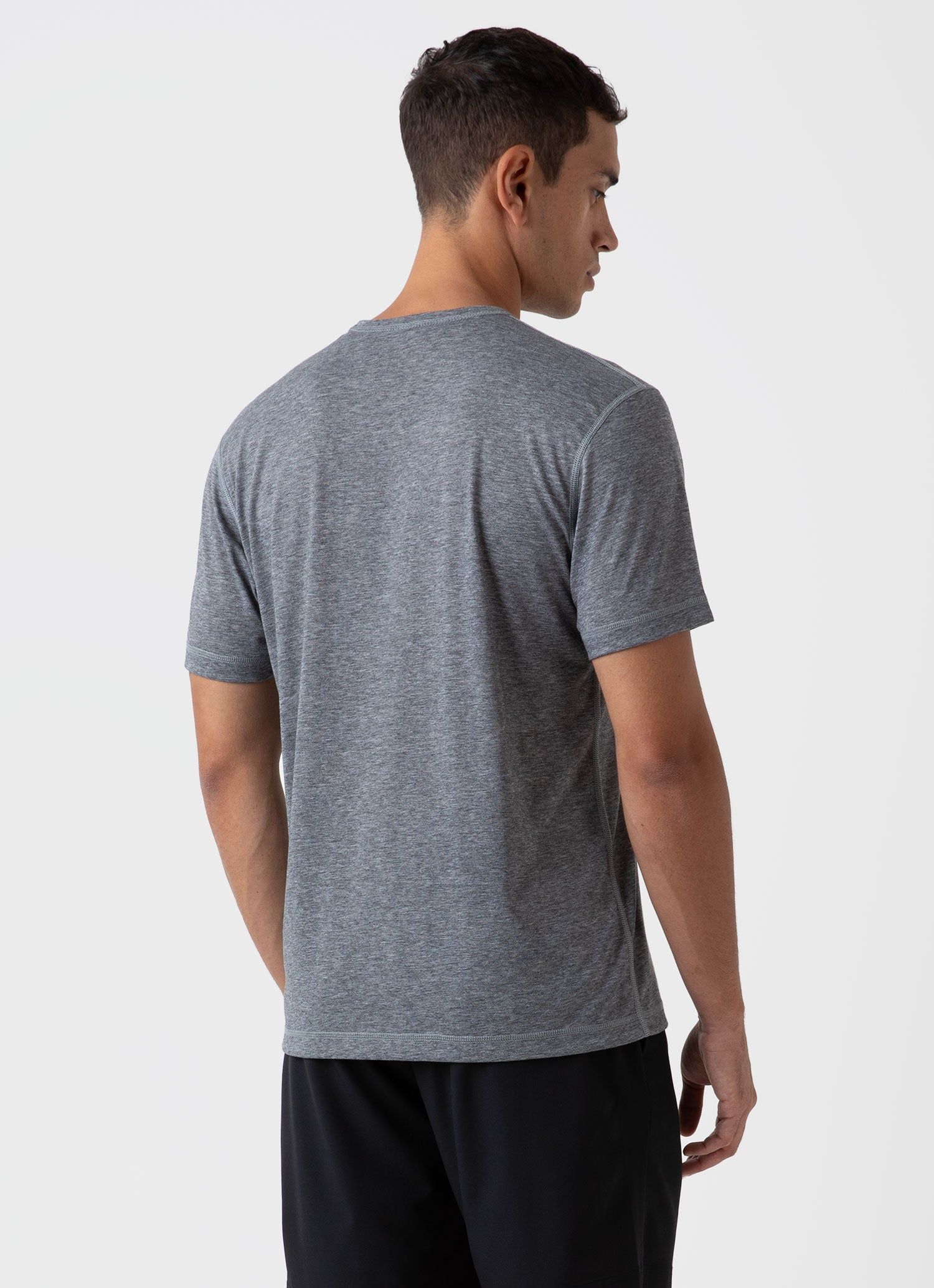 Men's DriRelease Active T-shirt in Grey Melange sold by Sunspel product image thumbnail 4