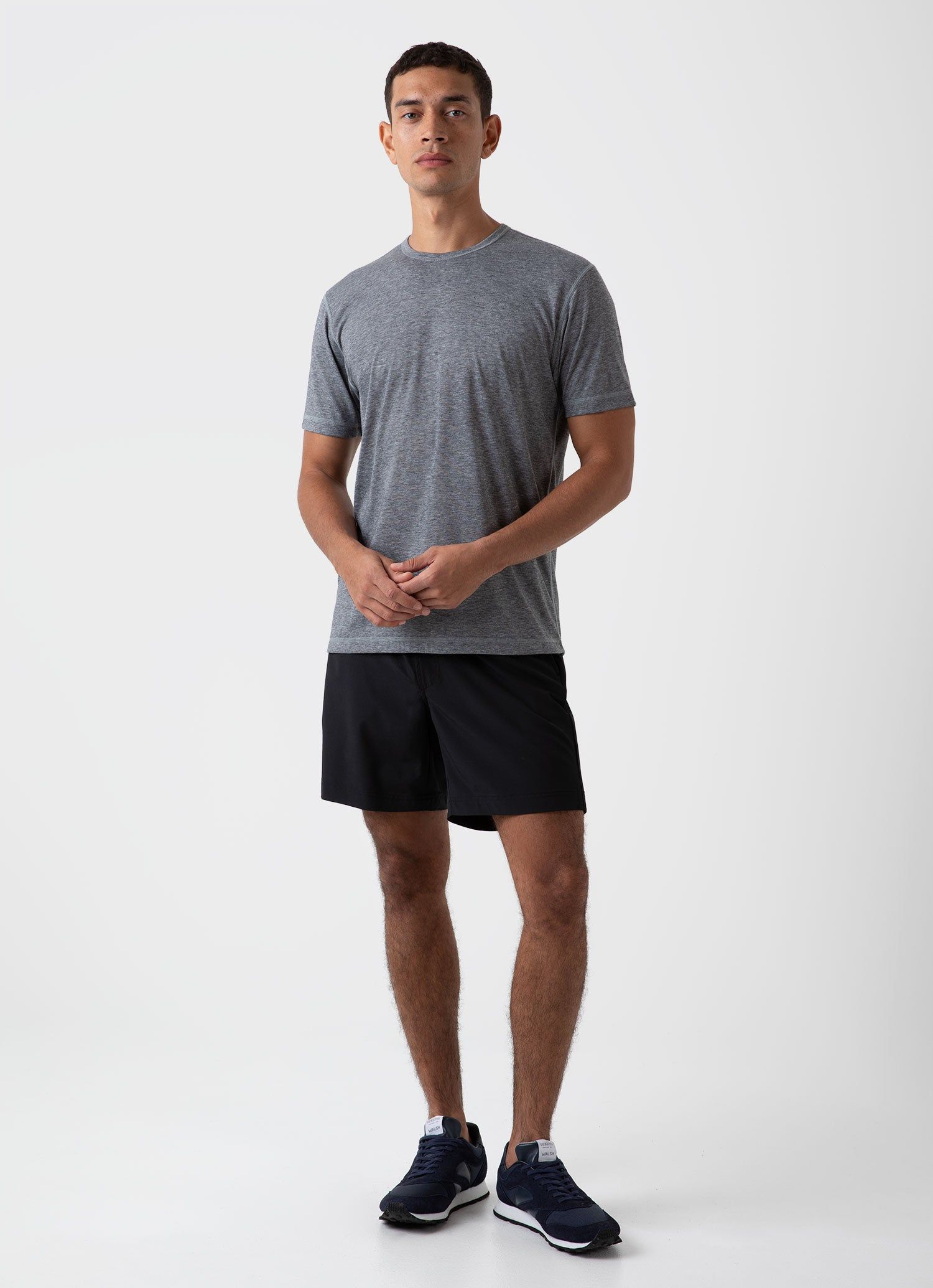 Men's DriRelease Active T-shirt in Grey Melange sold by Sunspel product image thumbnail 3
