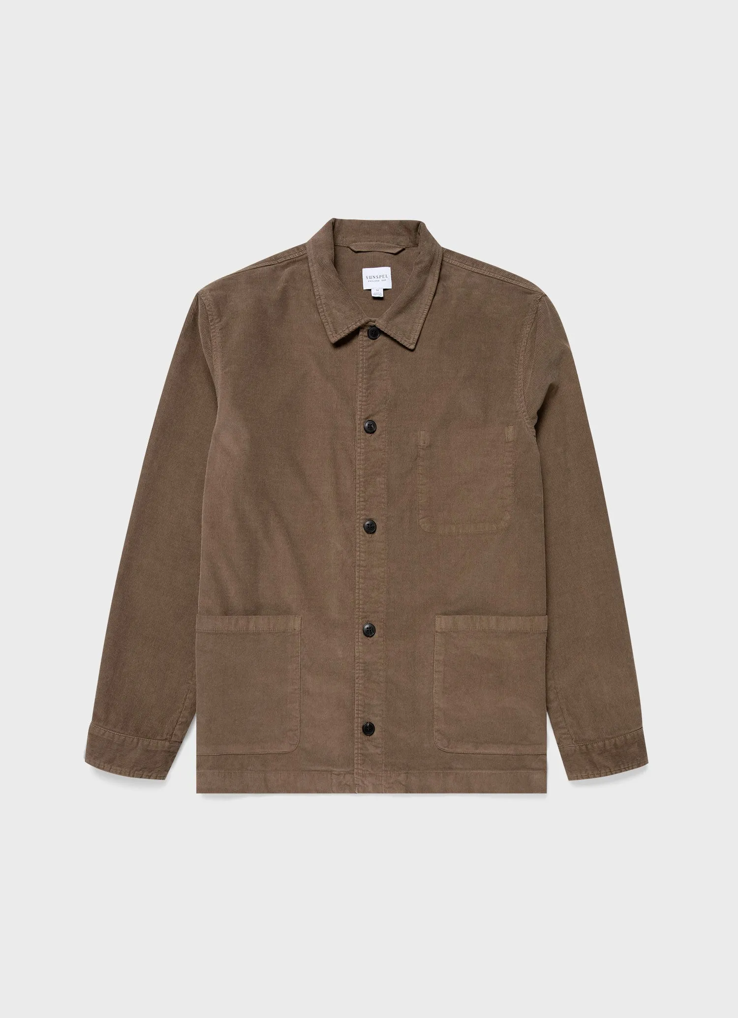 Men's Corduroy Twin Pocket Jacket in Dark Stone sold by Sunspel