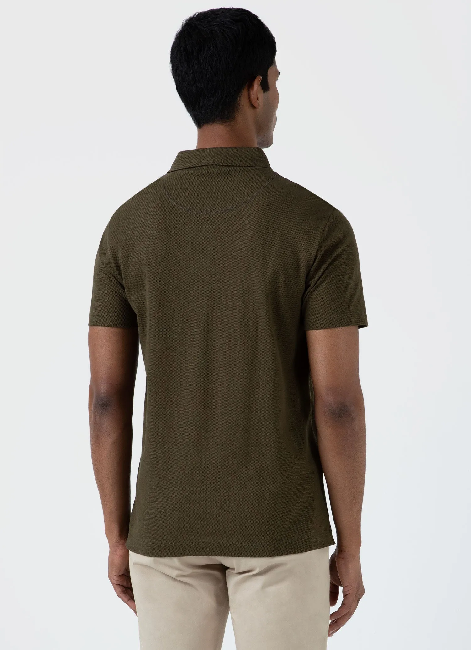 Men's Riviera Polo Shirt in Dark Olive sold by Sunspel product image thumbnail 5