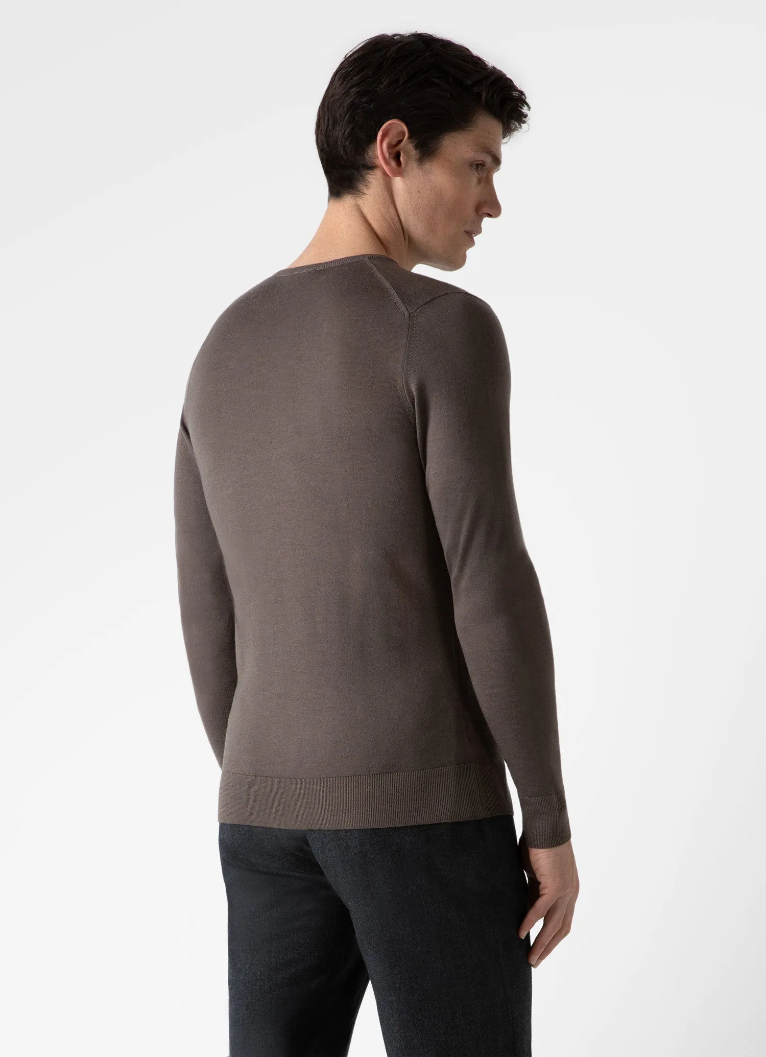 Men's Extra-Fine Merino Crew Neck in Cedar sold by Sunspel product image thumbnail 4