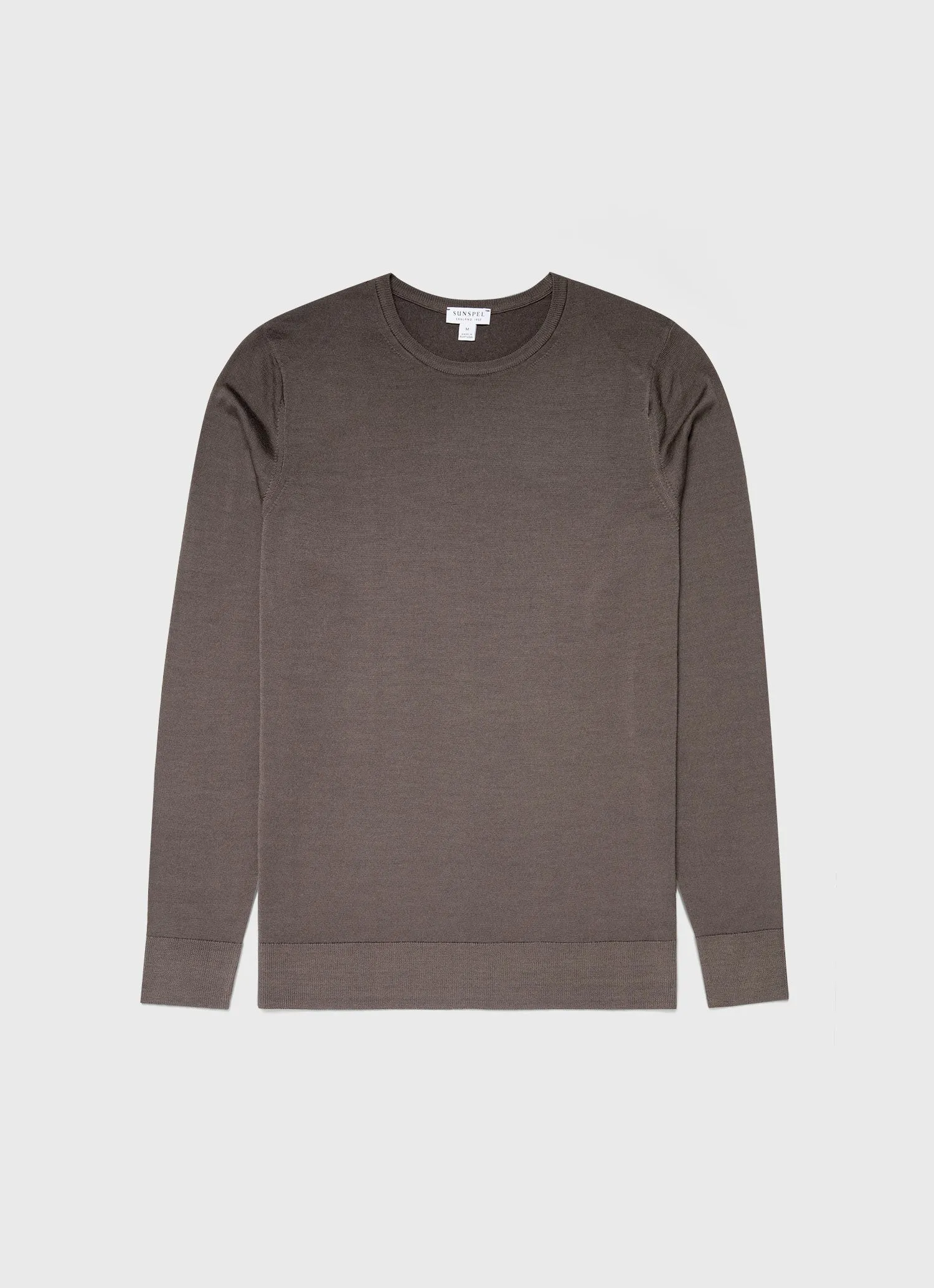 Men's Extra-Fine Merino Crew Neck in Cedar sold by Sunspel