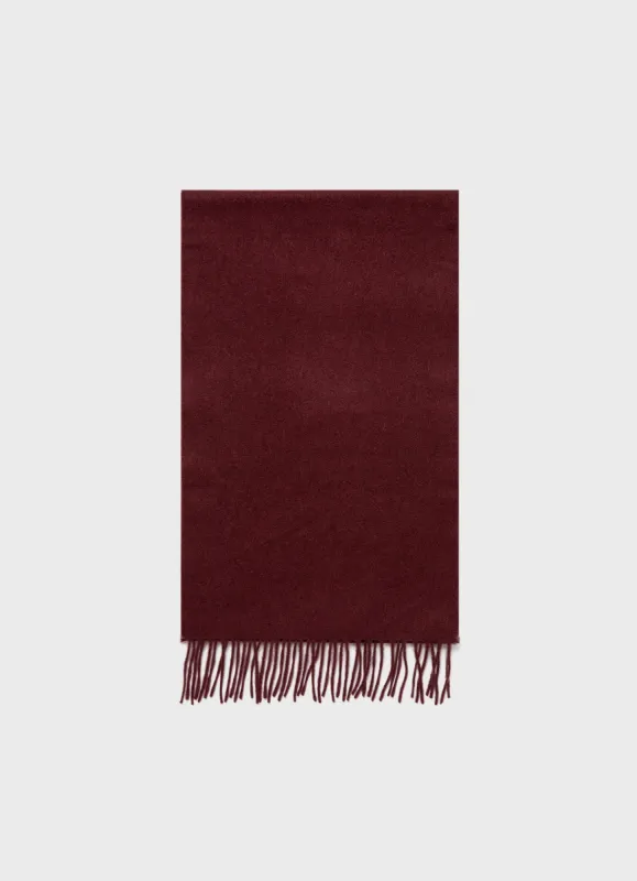 Cashmere Woven Scarf in Port sold by Sunspel