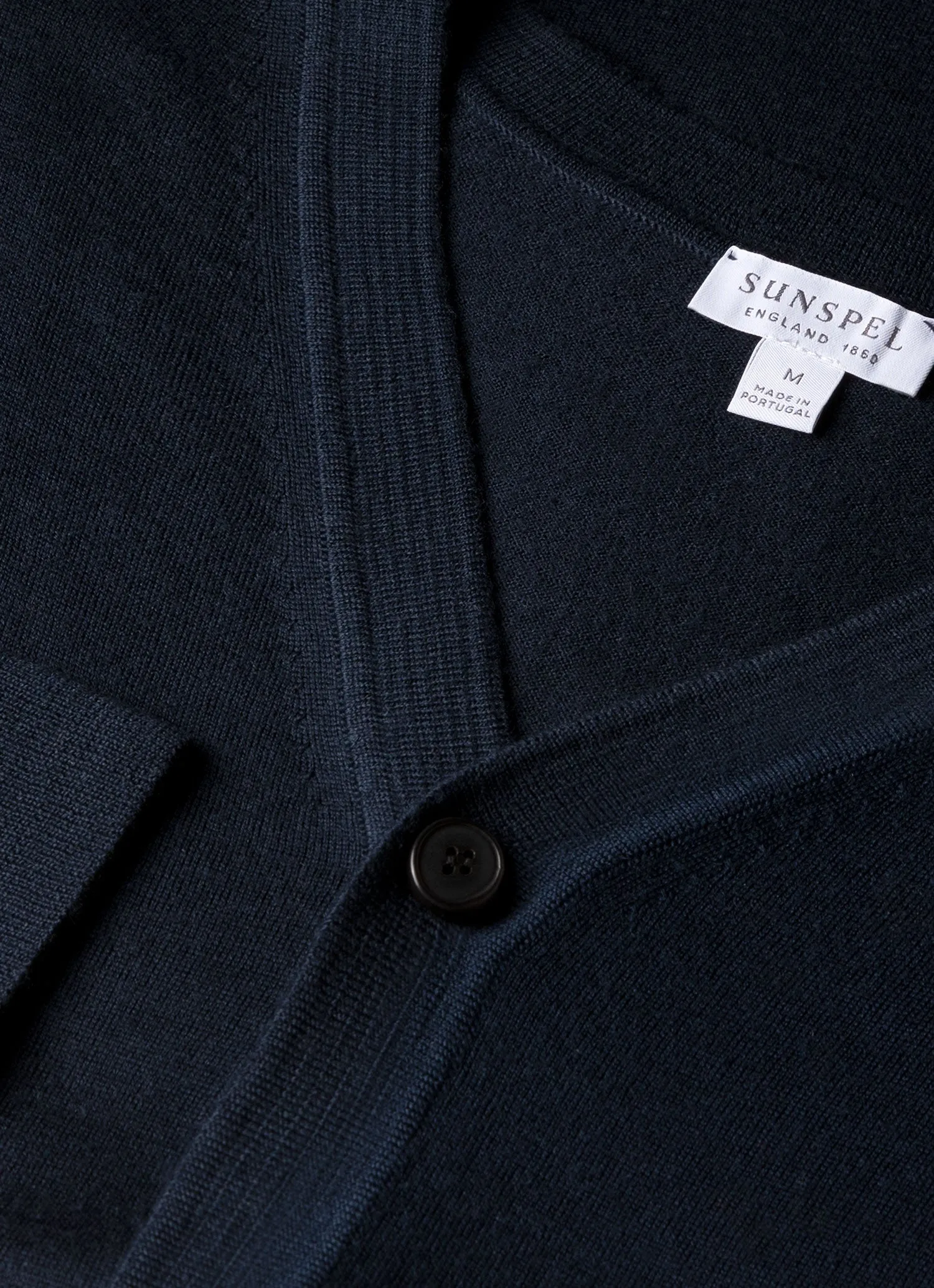 Men's Extra-Fine Merino Cardigan in Light Navy sold by Sunspel product image thumbnail 4