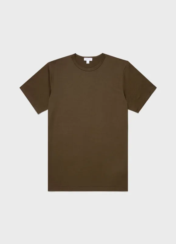 Men's Classic T-shirt in Dark Moss sold by Sunspel