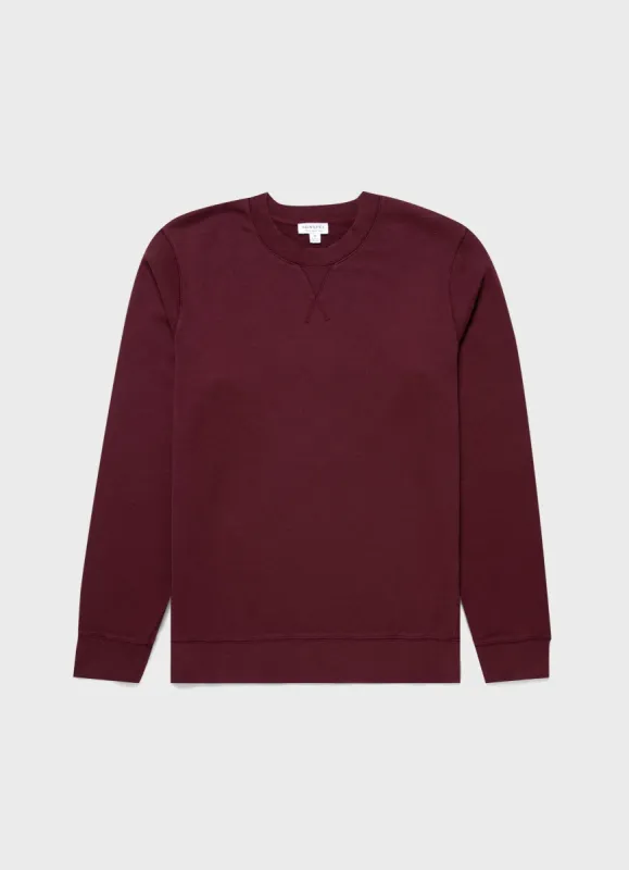 Men's Loopback Sweatshirt in Port sold by Sunspel