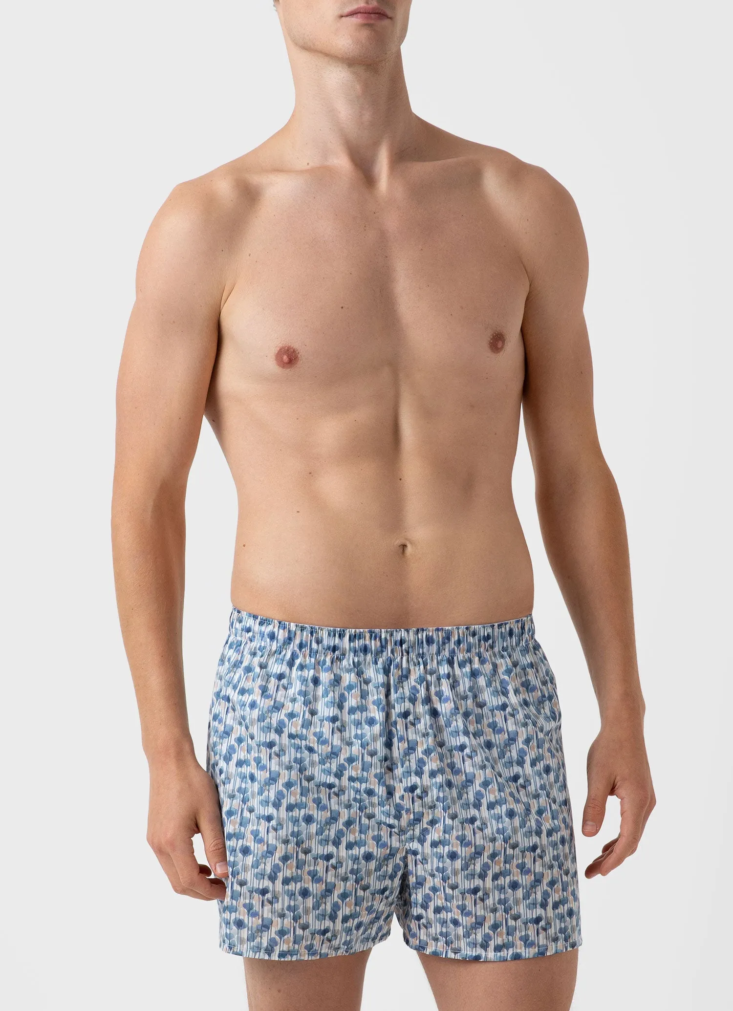 Men's Liberty Print Boxer Shorts in Watercolour Floral sold by Sunspel product image thumbnail 2