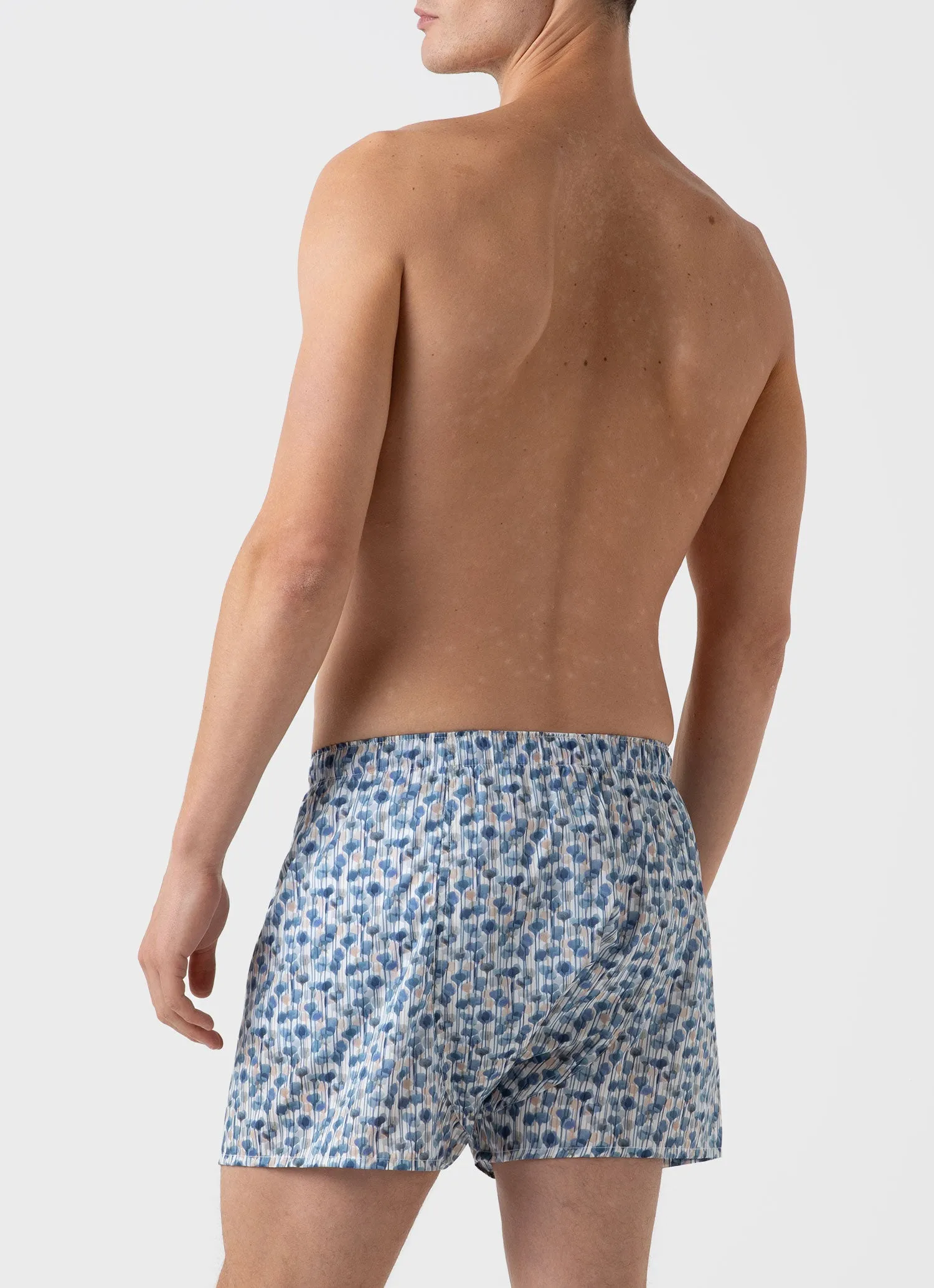 Men's Liberty Print Boxer Shorts in Watercolour Floral sold by Sunspel product image thumbnail 3
