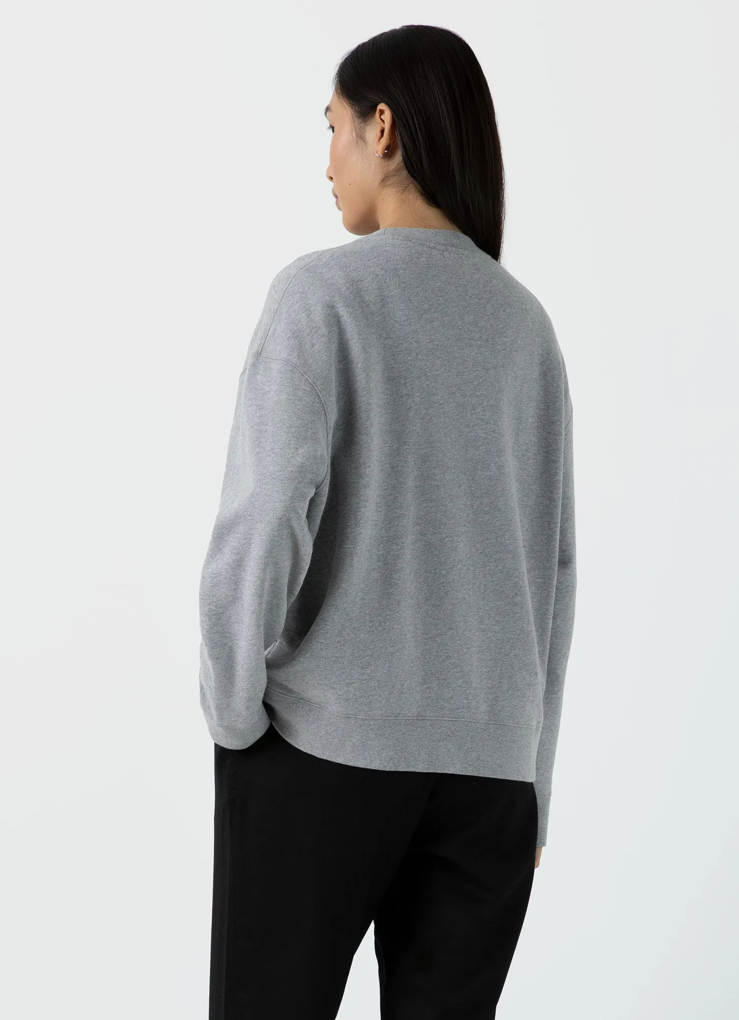Women's Relaxed Loopback Sweatshirt in Grey Melange sold by Sunspel product image thumbnail 4