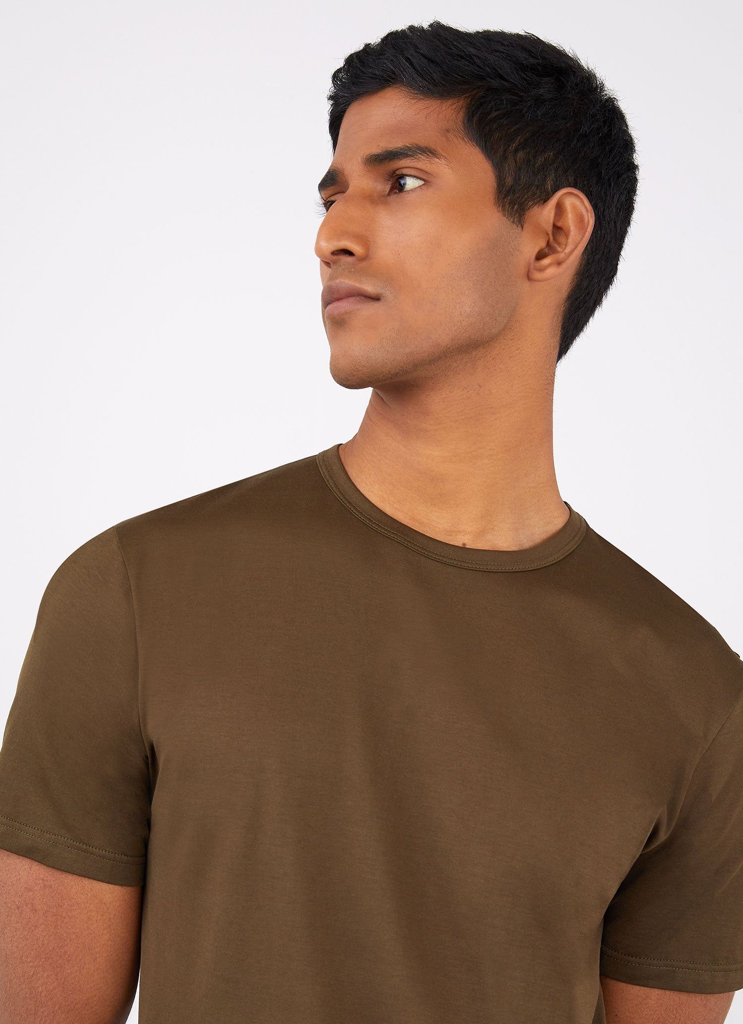 Men's Classic T-shirt in Dark Moss sold by Sunspel product image thumbnail 5