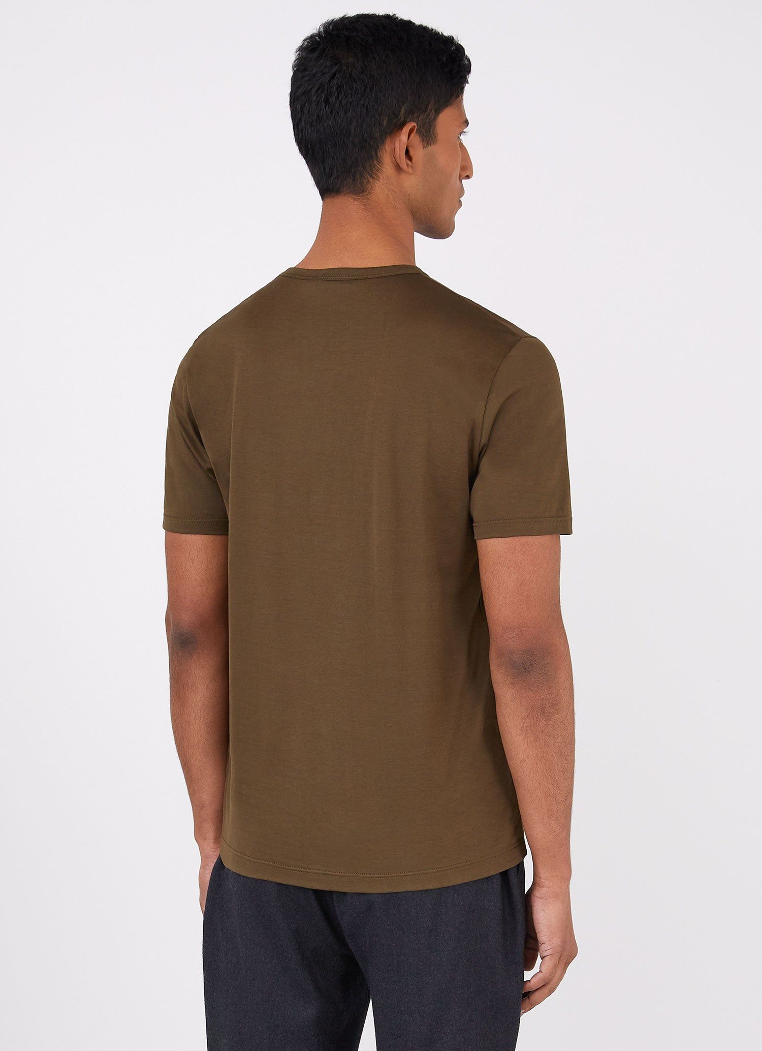 Men's Classic T-shirt in Dark Moss sold by Sunspel product image thumbnail 4