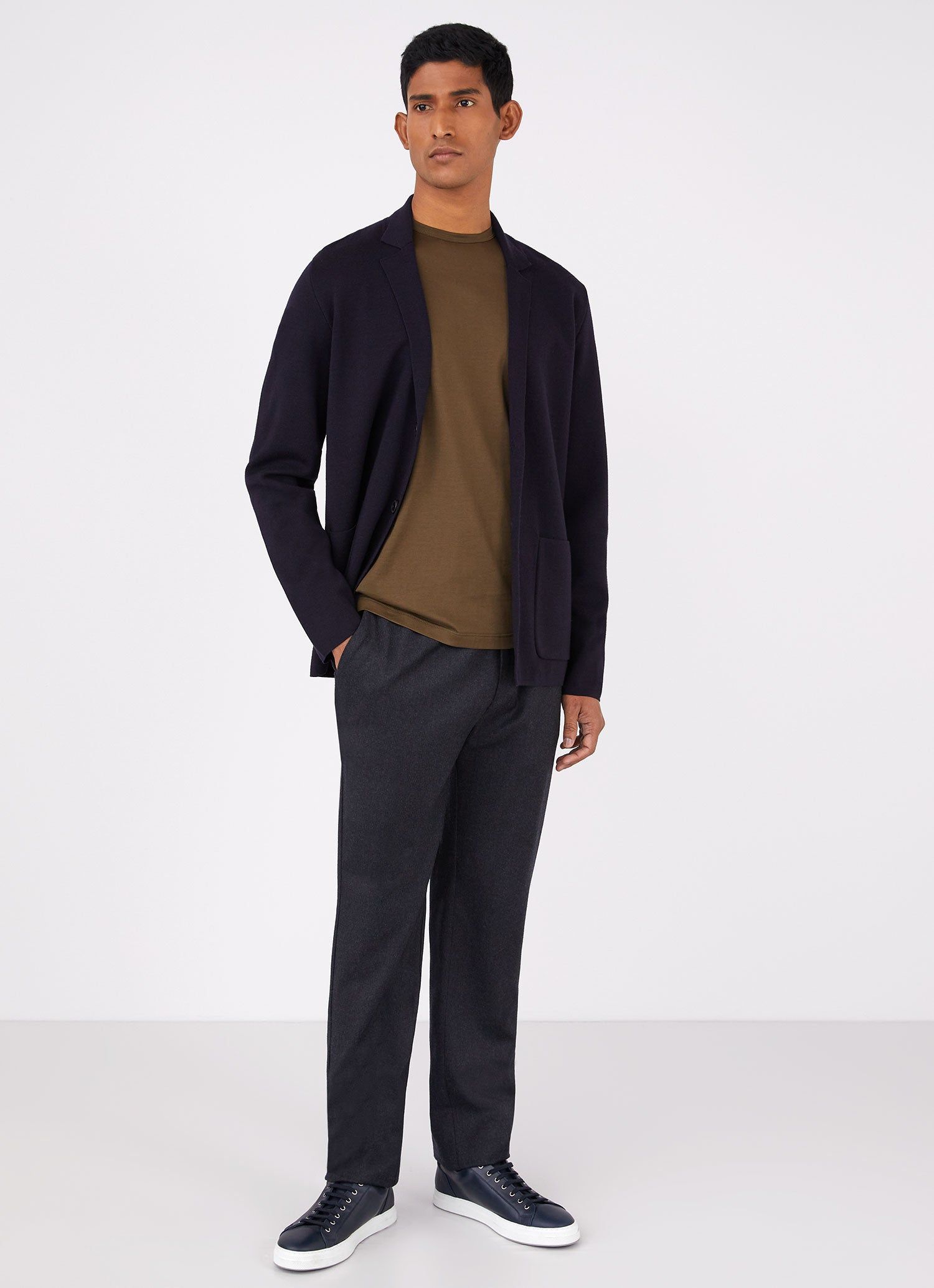 Men's Classic T-shirt in Dark Moss sold by Sunspel product image thumbnail 3