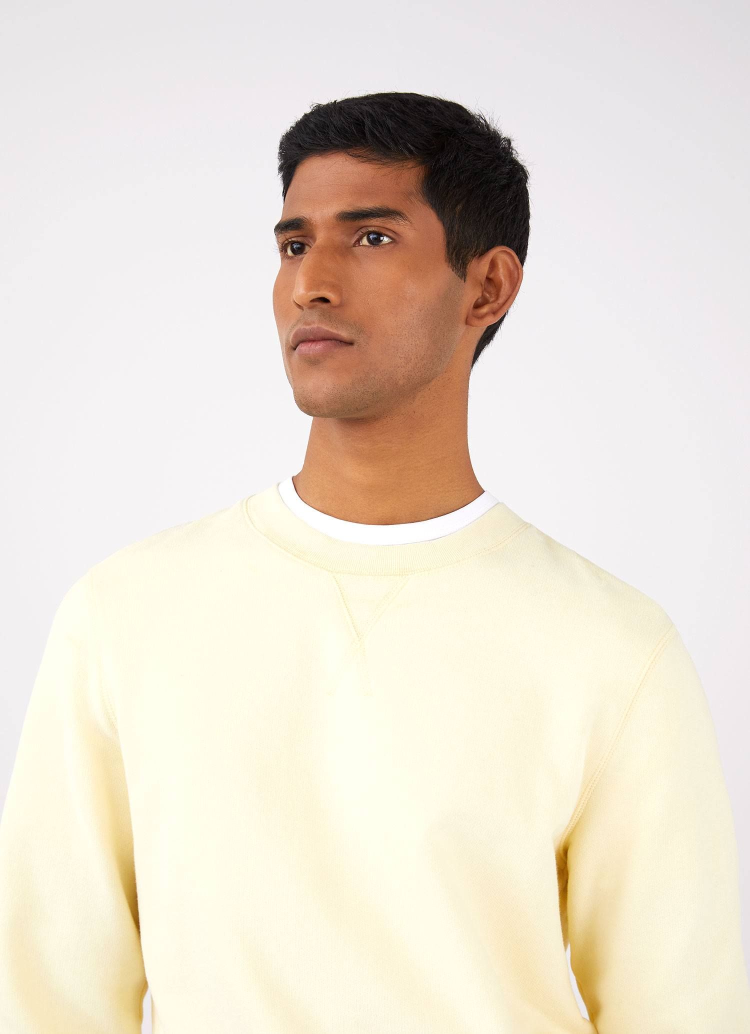 Men's Loopback Sweatshirt in Lemon sold by Sunspel product image thumbnail 5
