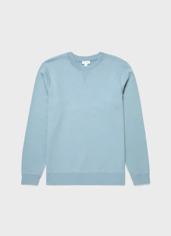 Men's Loopback Sweatshirt in Storm Blue sold by Sunspel