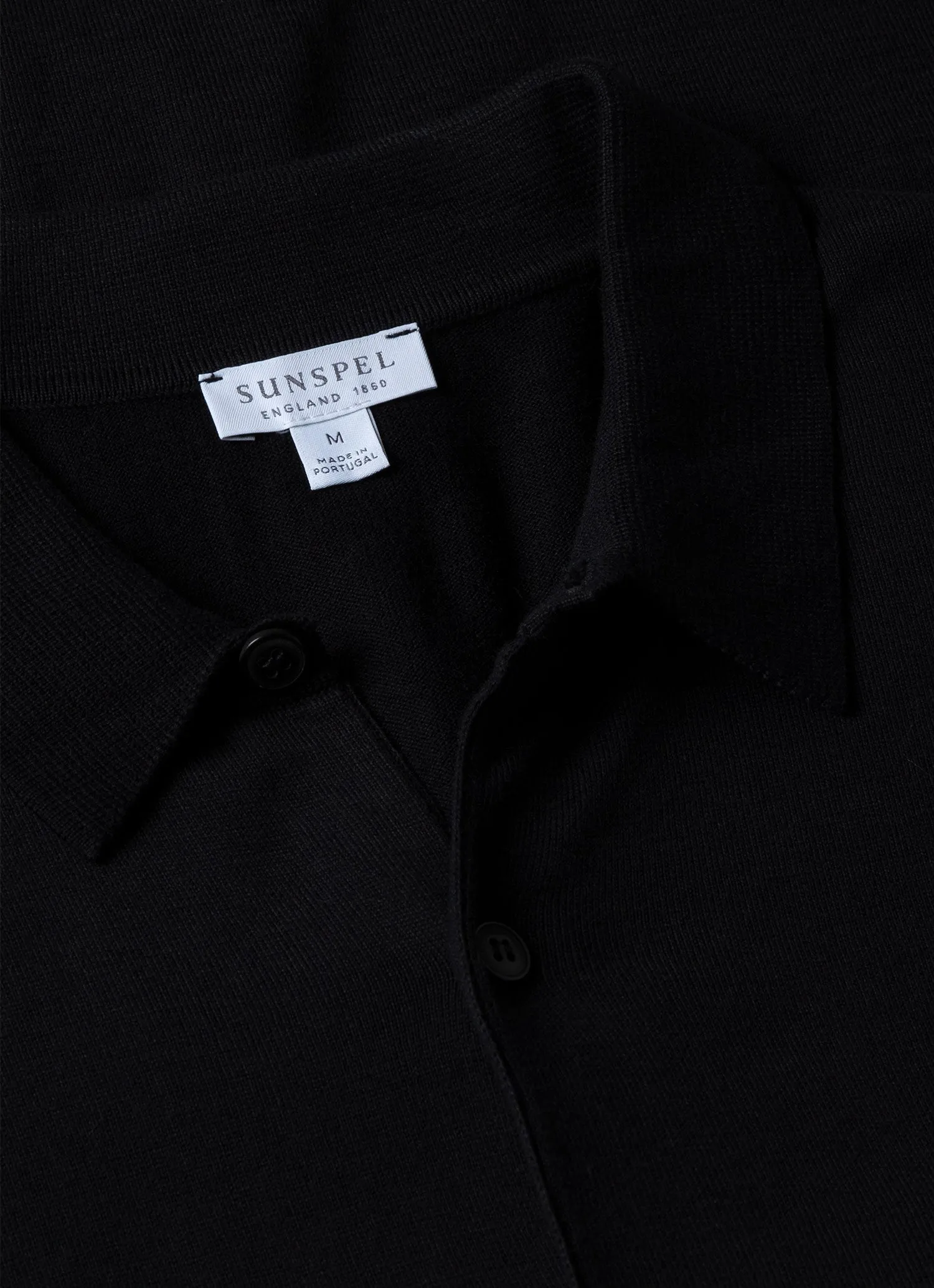 Men's Sea Island Cotton Knit Shirt in Black sold by Sunspel product image thumbnail 4