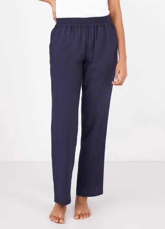 Women's Pyjama Trouser in Navy sold by Sunspel