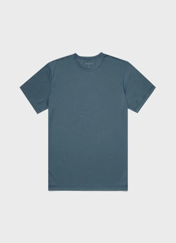 Men's DriRelease Active T-shirt in Dark Petrol sold by Sunspel