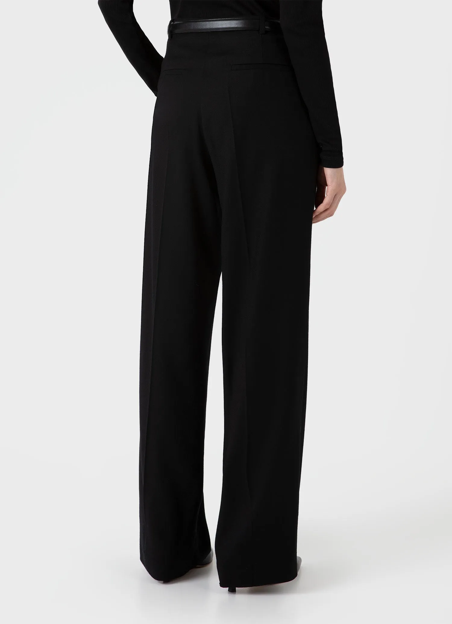 Women's Wool Flannel Trouser in Black sold by Sunspel product image thumbnail 3
