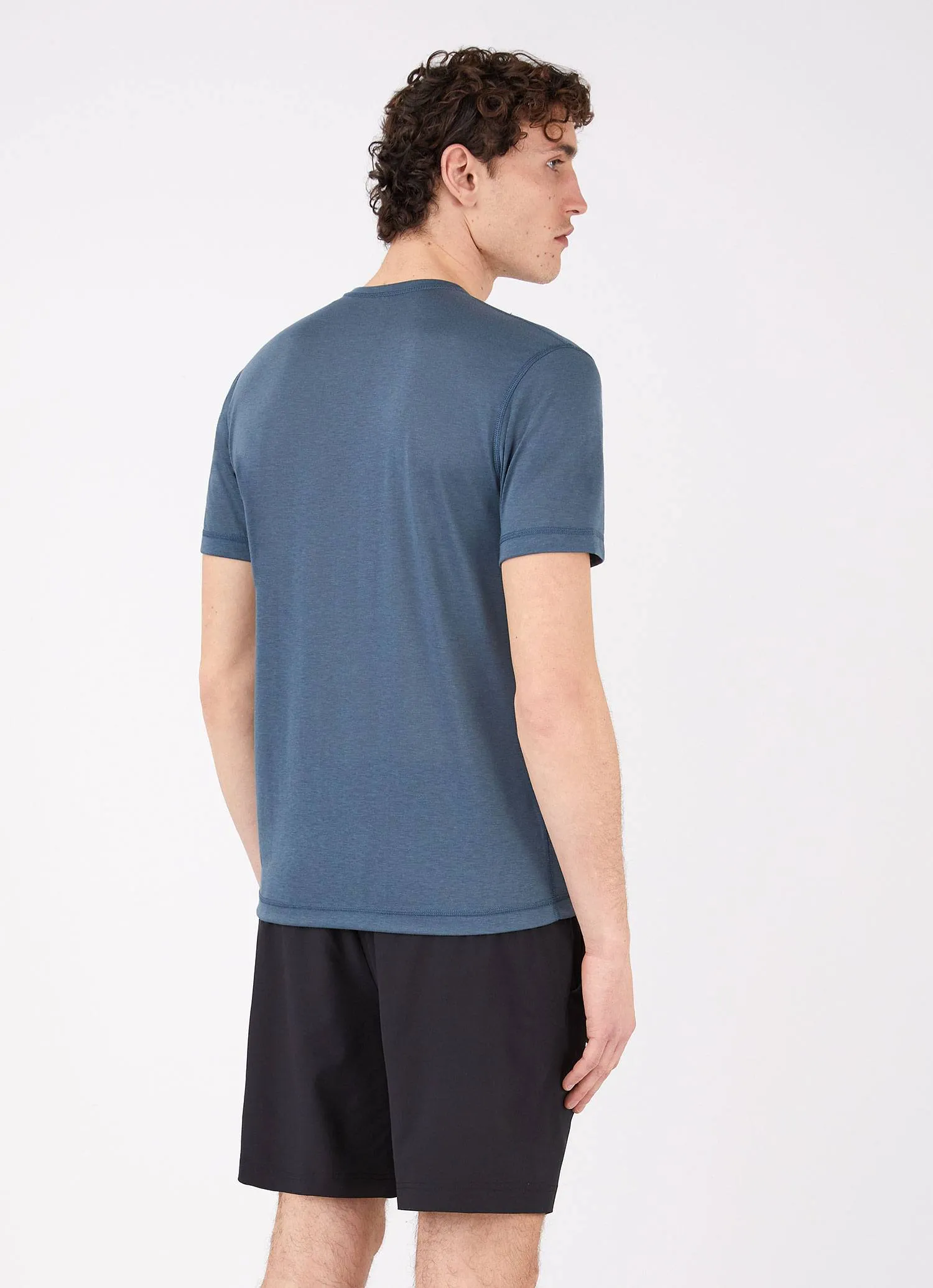 Men's DriRelease Active T-shirt in Dark Petrol sold by Sunspel product image thumbnail 4