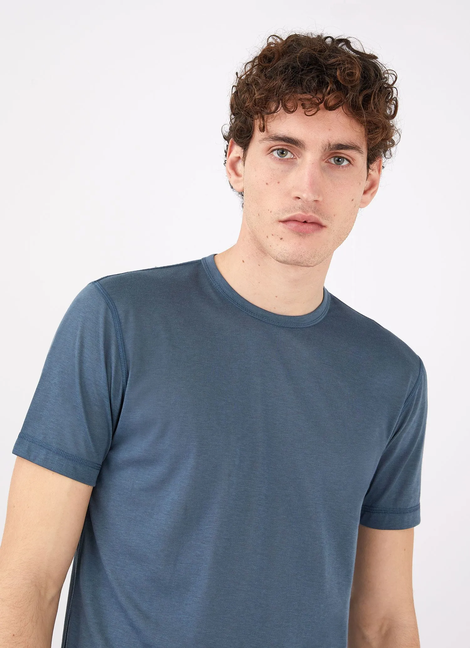 Men's DriRelease Active T-shirt in Dark Petrol sold by Sunspel product image thumbnail 5