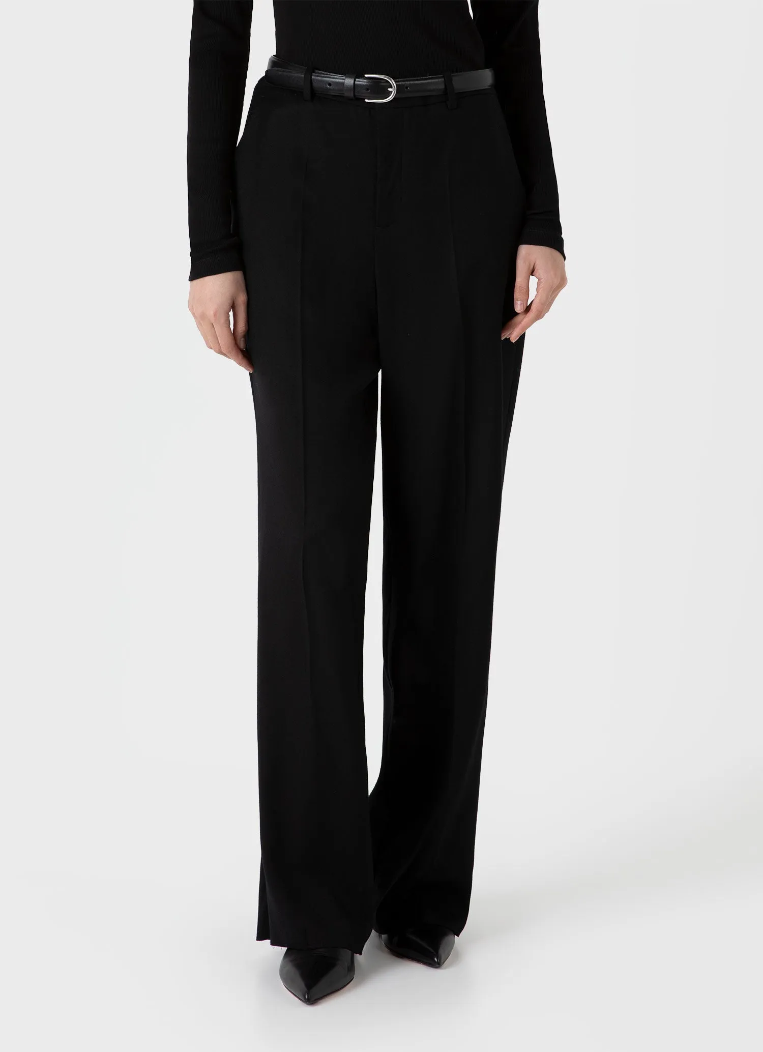 Women's Wool Flannel Trouser in Black sold by Sunspel product image thumbnail 2