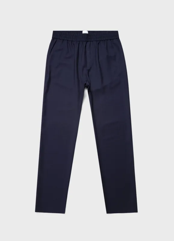 Men's Drawstring Trouser in Navy sold by Sunspel