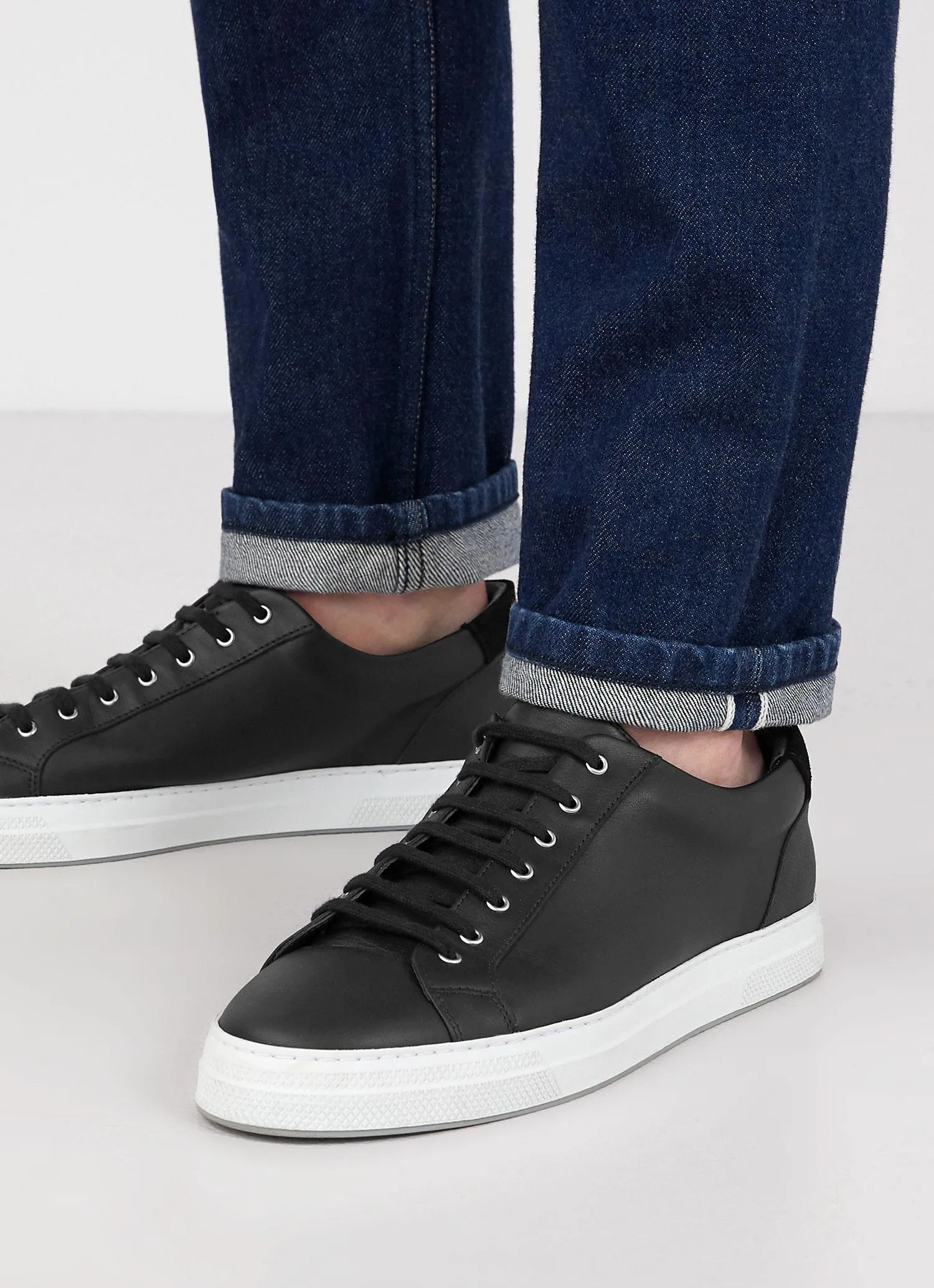 Men's Leather Tennis Shoes in Black sold by Sunspel product image thumbnail 3