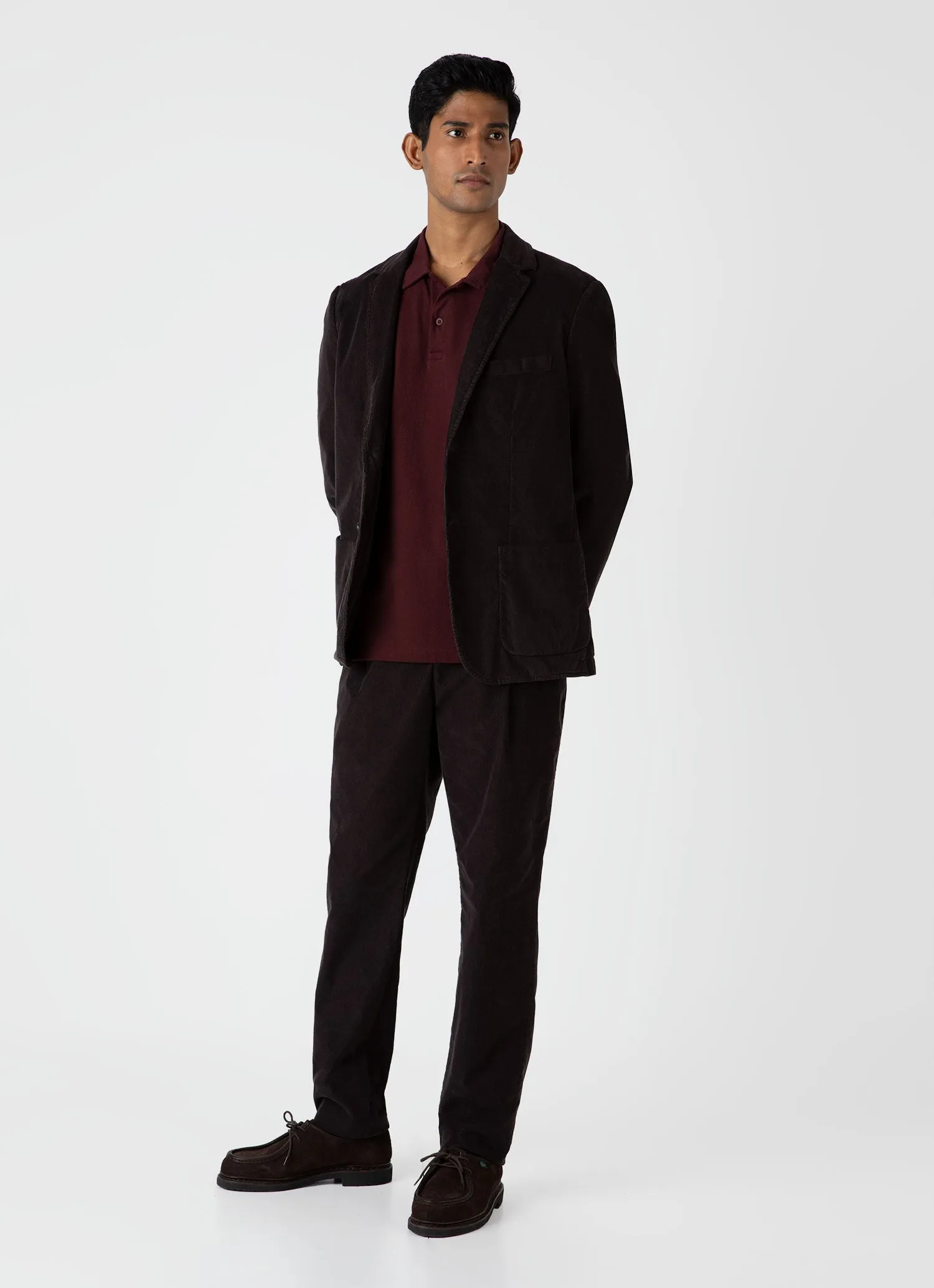 Men's Riviera Polo Shirt in Port sold by Sunspel product image thumbnail 3