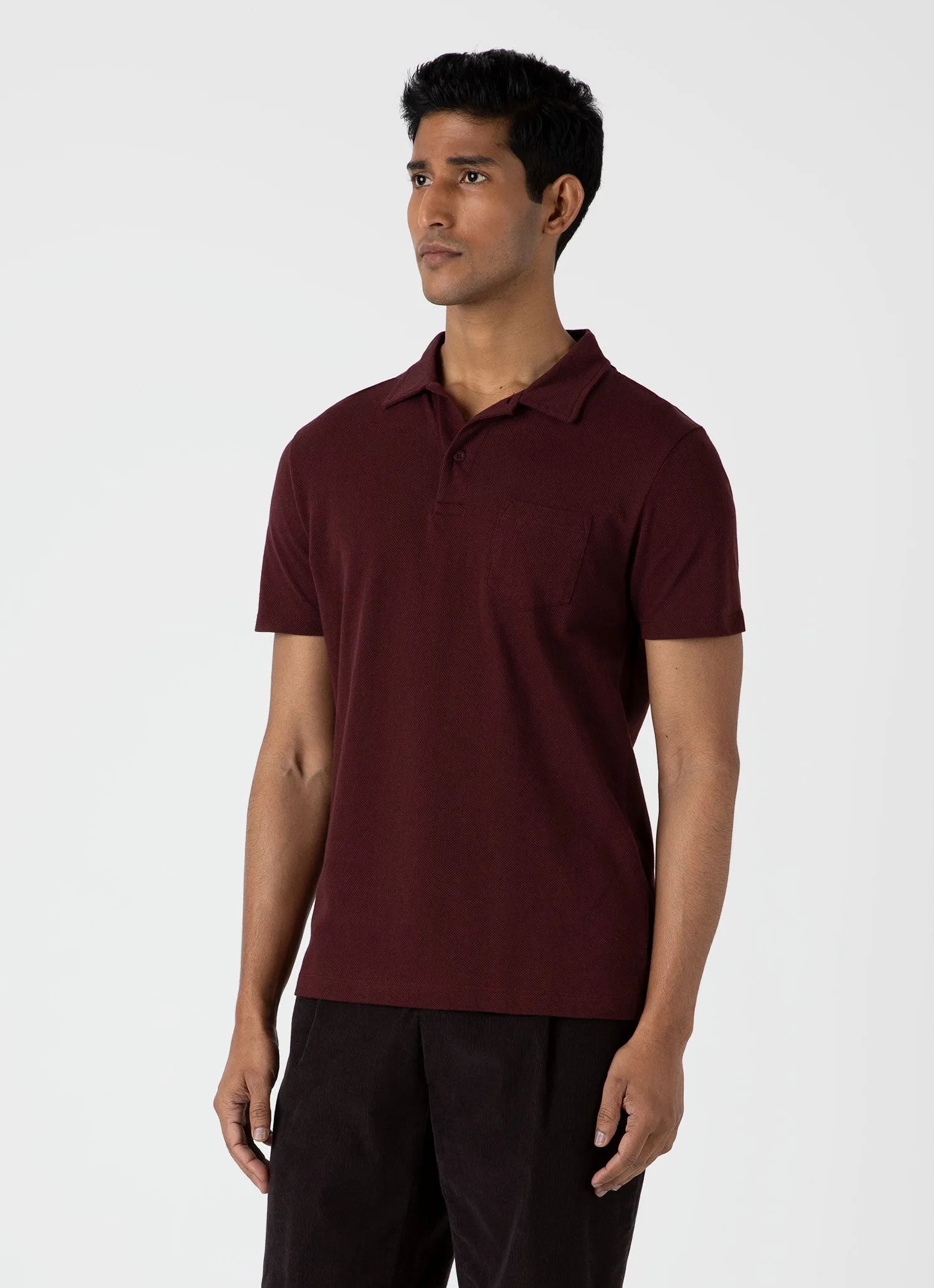 Men's Riviera Polo Shirt in Port sold by Sunspel product image thumbnail 2