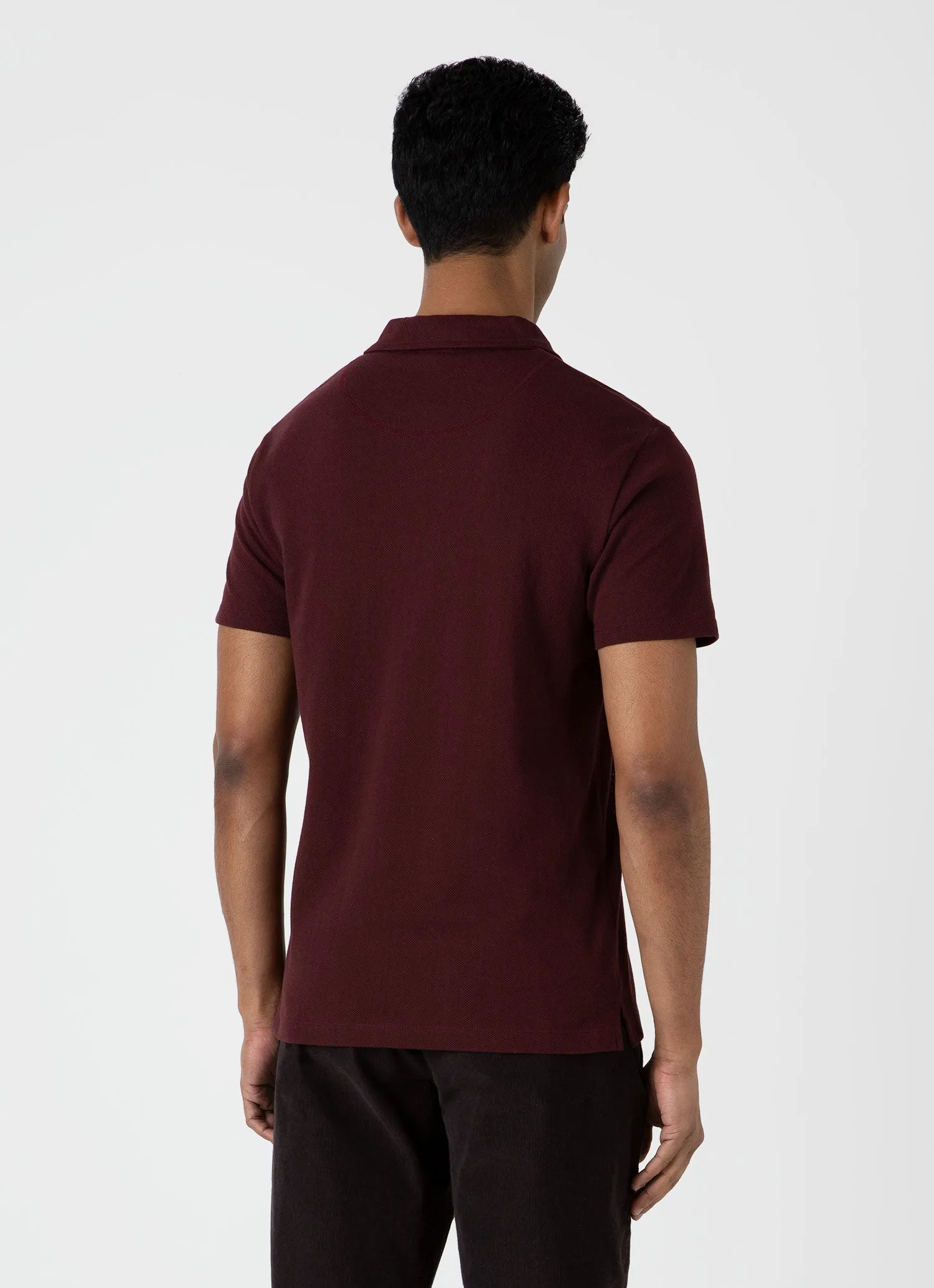 Men's Riviera Polo Shirt in Port sold by Sunspel product image thumbnail 5