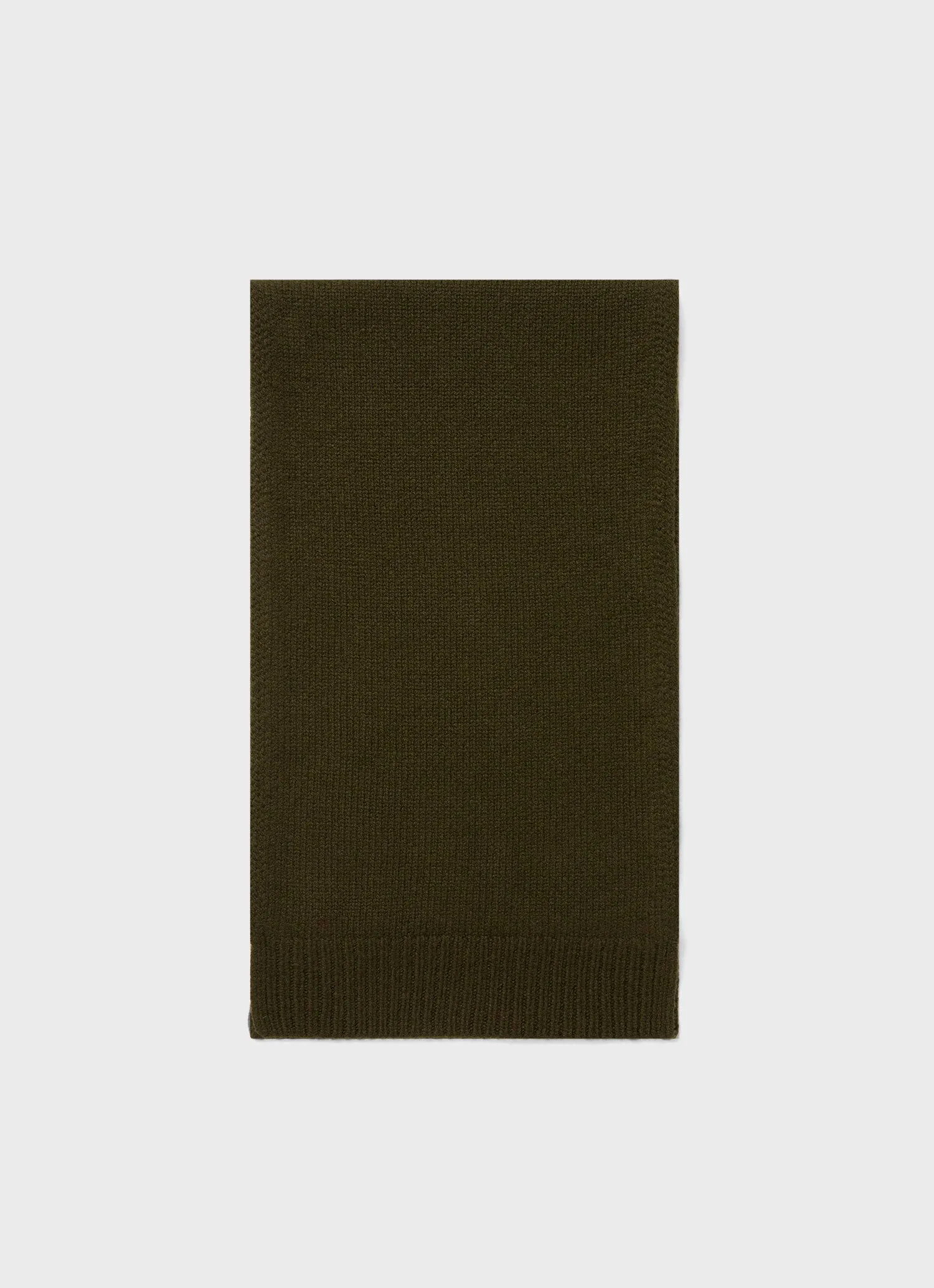 Scottish Lambswool Scarf in Dark Olive sold by Sunspel