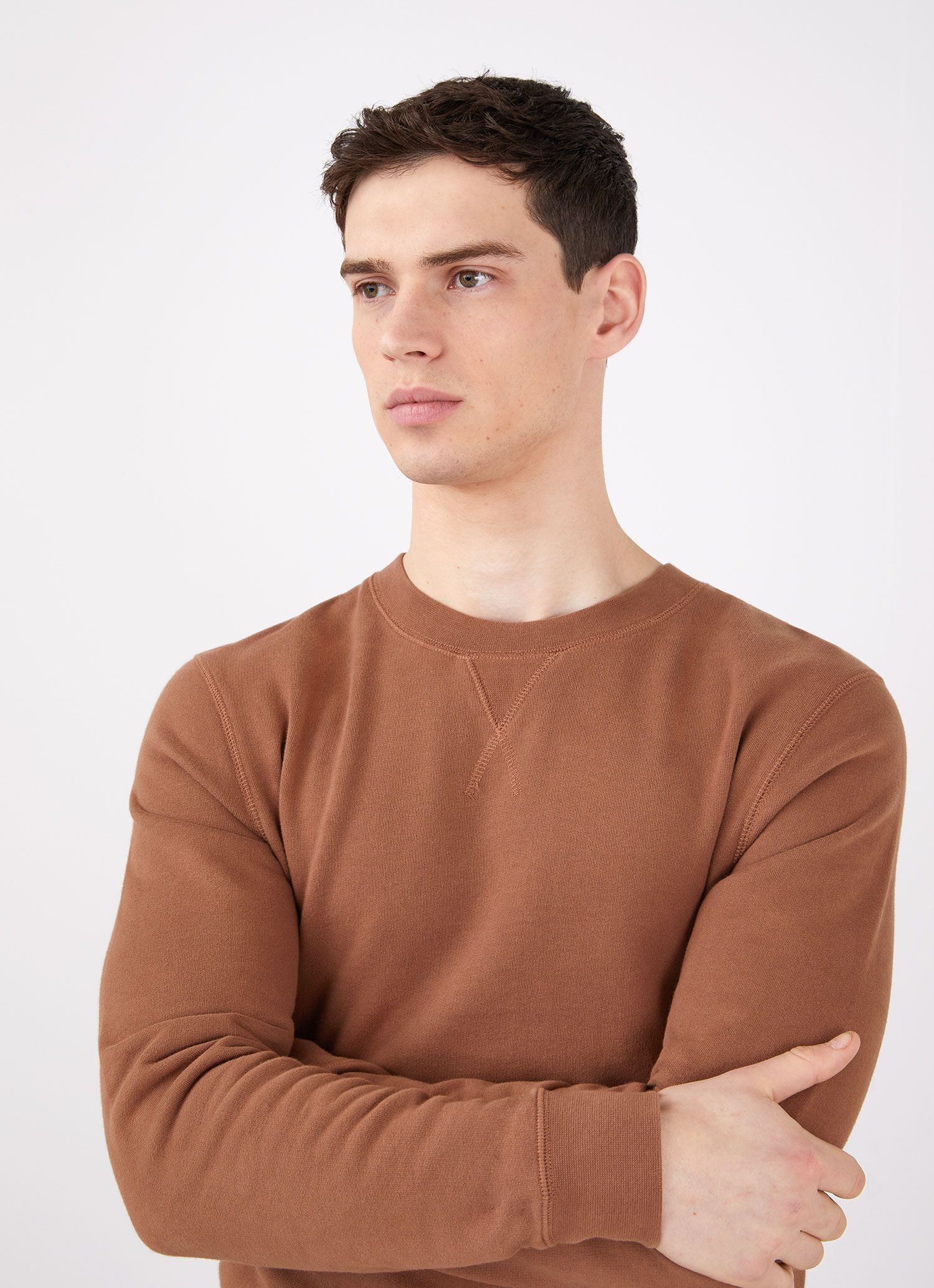 Men's Loopback Sweatshirt in Gingerbread sold by Sunspel product image thumbnail 5