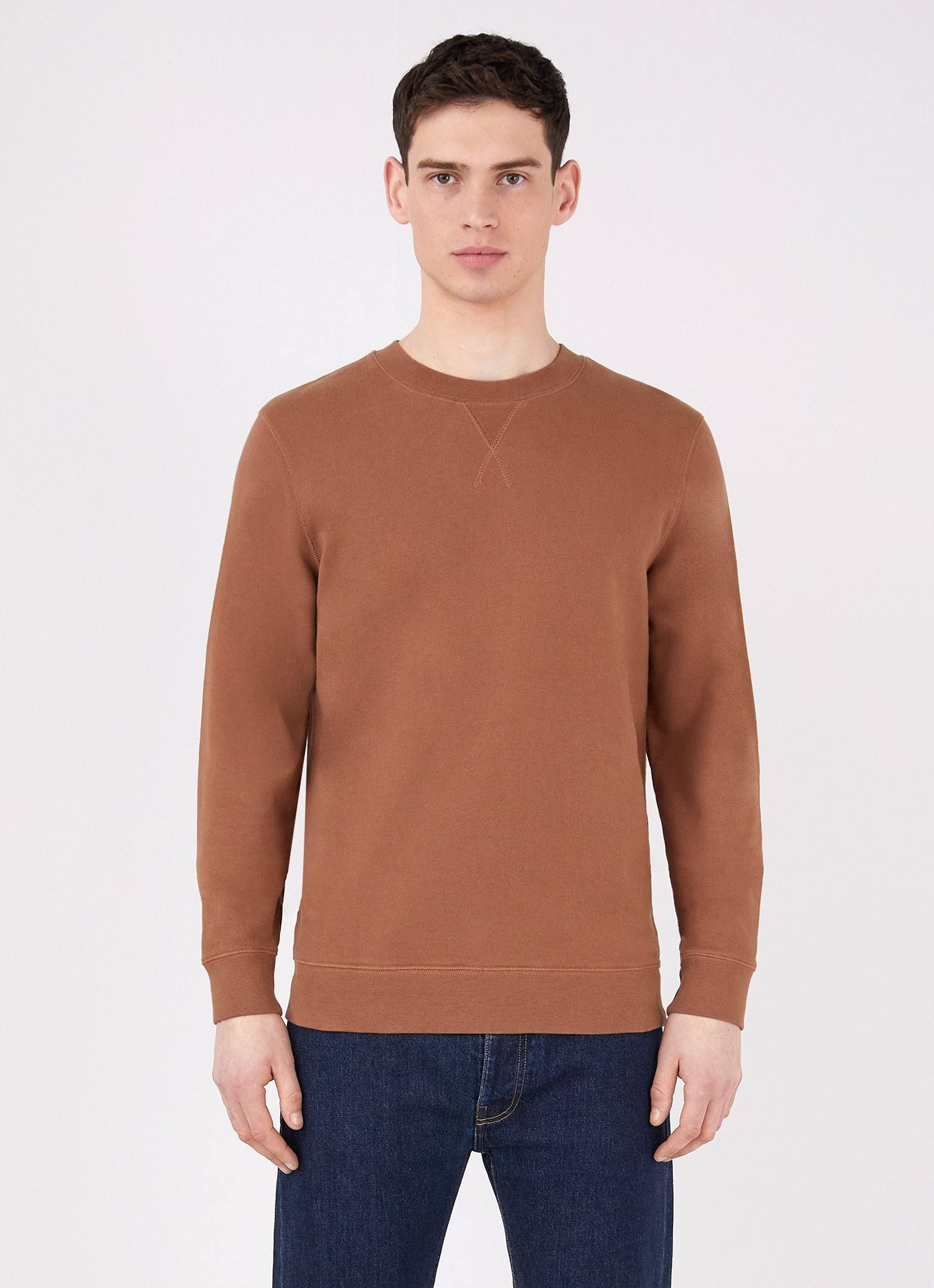 Men's Loopback Sweatshirt in Gingerbread sold by Sunspel product image thumbnail 2