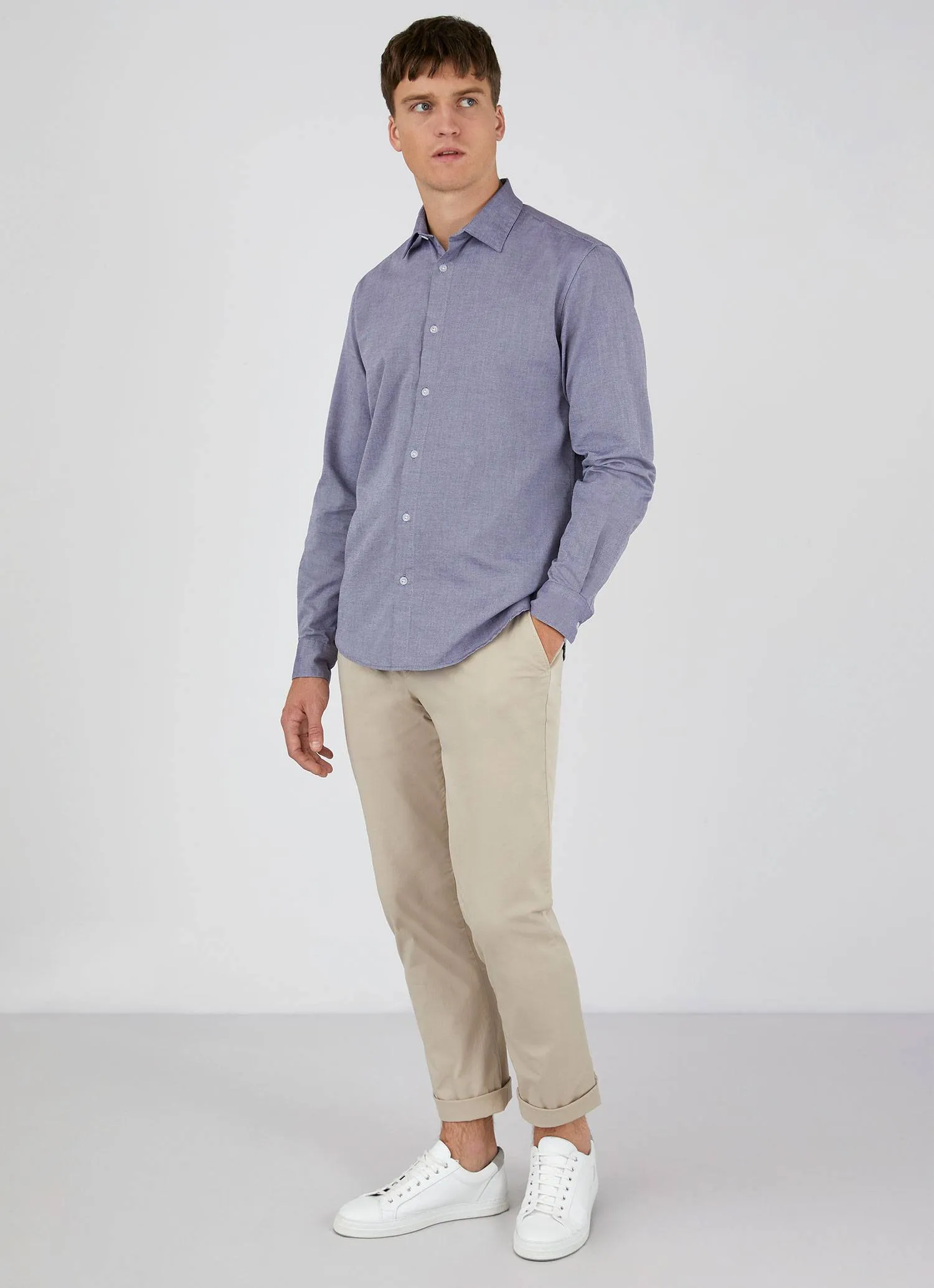 Men's Oxford Shirt in Light Blue sold by Sunspel product image thumbnail 3