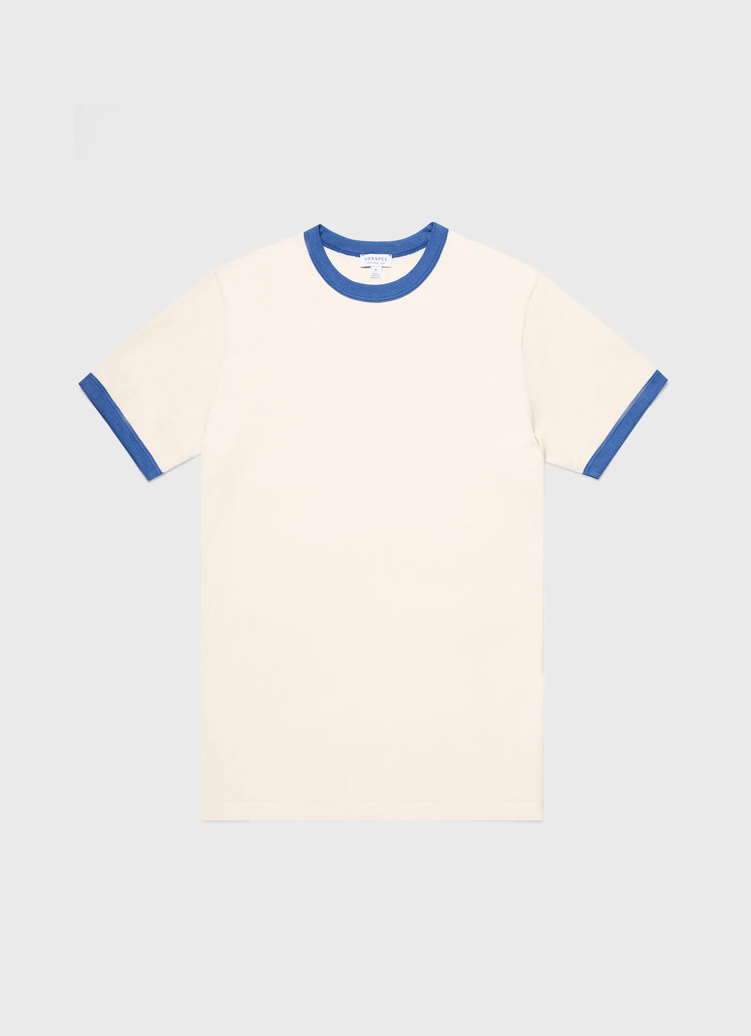 Men's Classic Ringer T-shirt in French Blue sold by Sunspel
