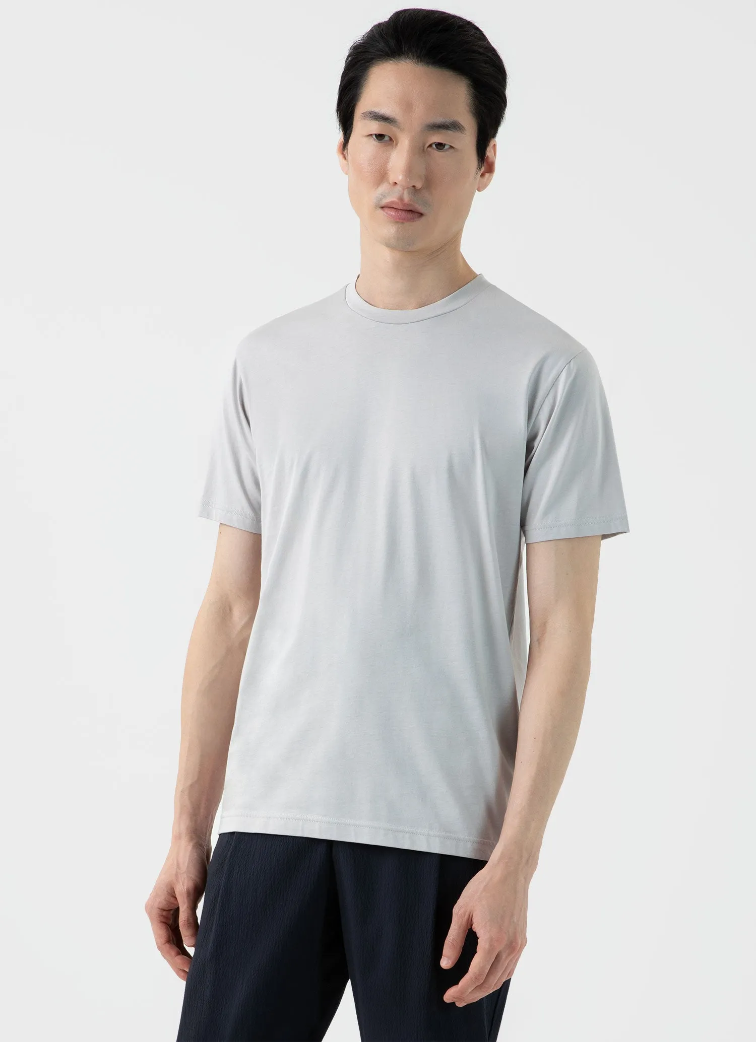 Men's Riviera Midweight T‑shirt in Smoke sold by Sunspel product image thumbnail 2
