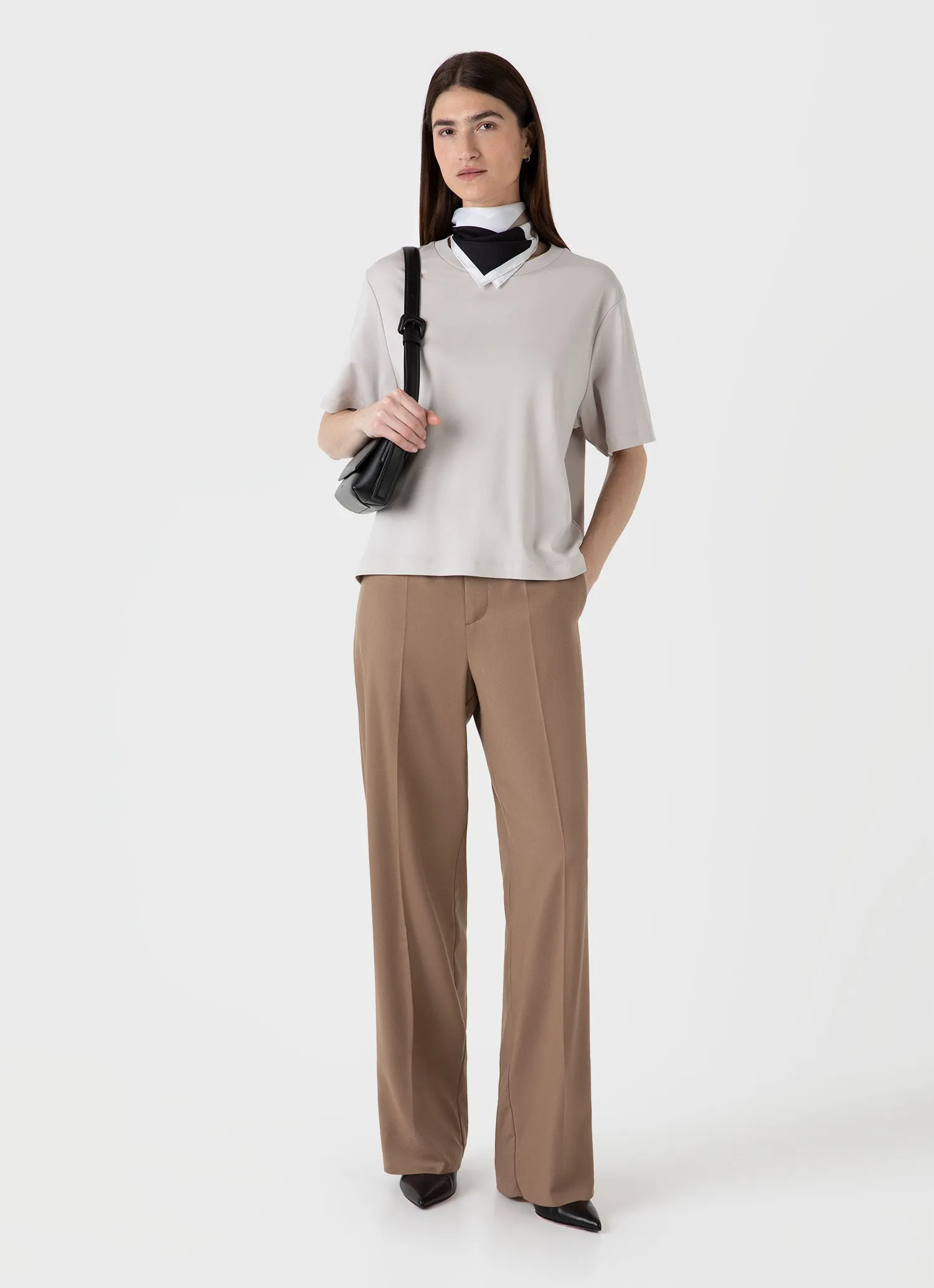 Women's Boxy Heavyweight T-shirt in Putty sold by Sunspel product image thumbnail 2