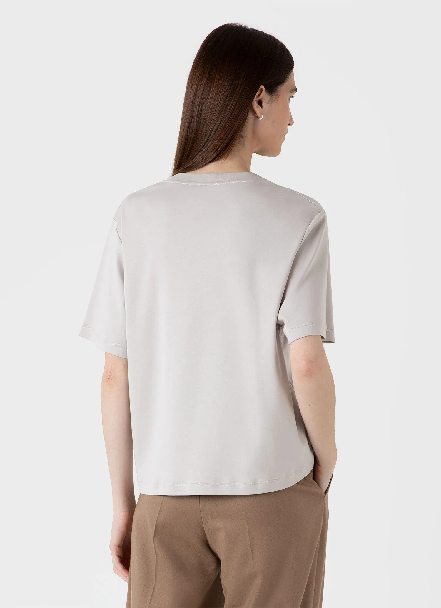 Women's Boxy Heavyweight T-shirt in Putty sold by Sunspel product image thumbnail 3
