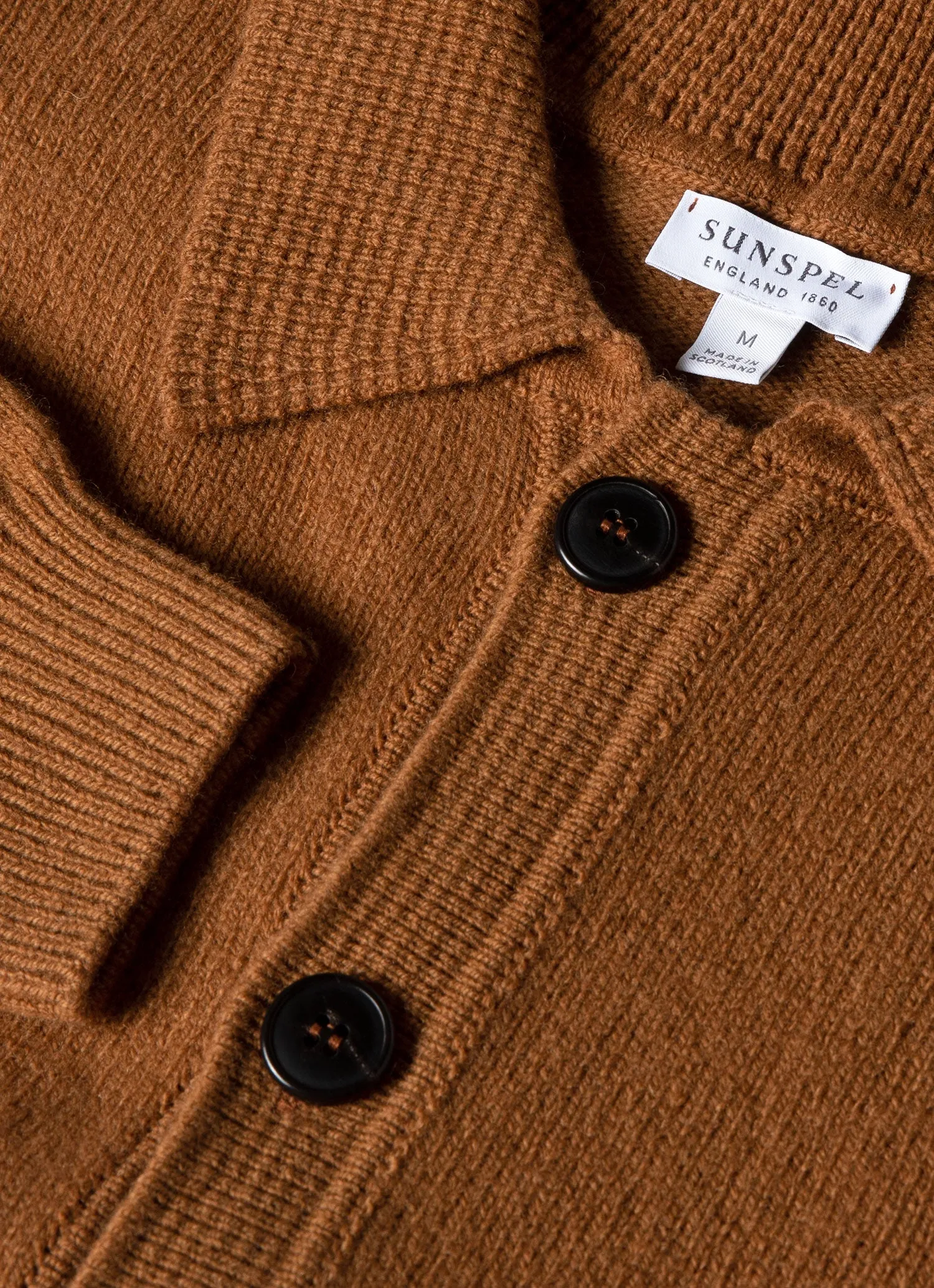 Men's Lambswool Jacket in Dark Camel sold by Sunspel product image thumbnail 4