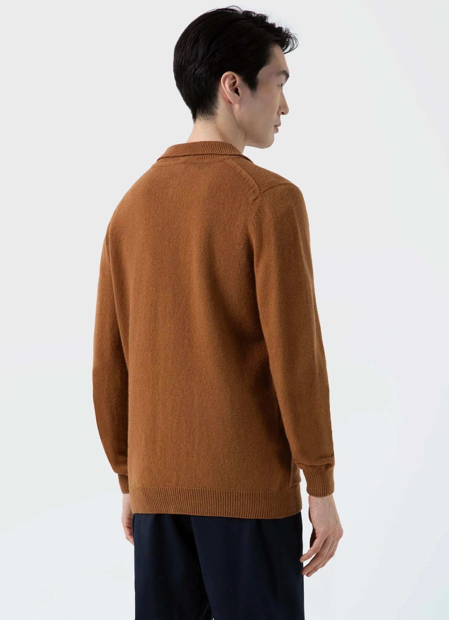 Men's Lambswool Jacket in Dark Camel sold by Sunspel product image thumbnail 5