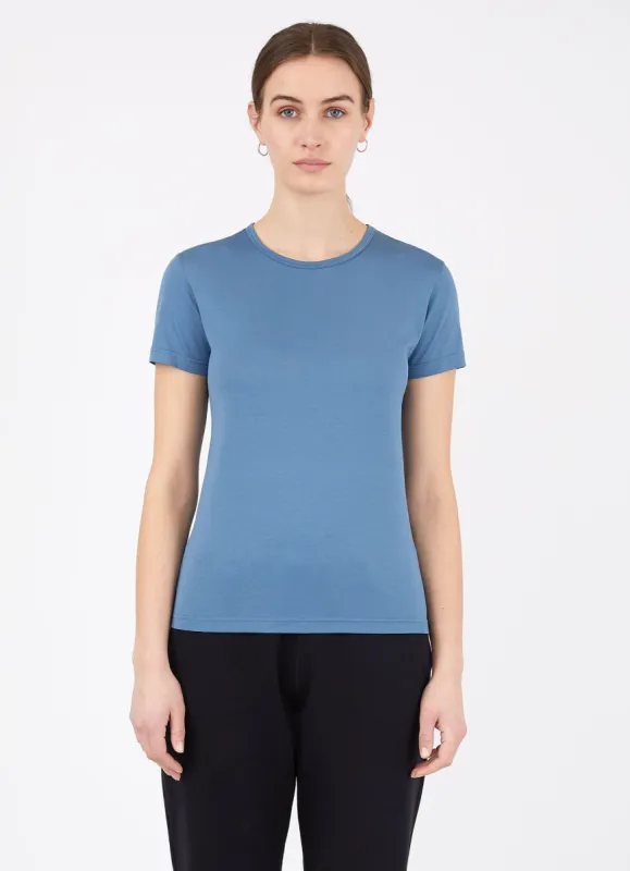 Women's Classic T-shirt in Airforce sold by Sunspel