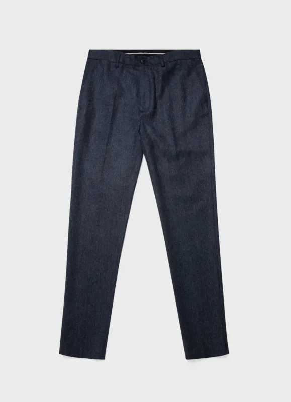 Men's Donegal Wool Trouser in Space Blue sold by Sunspel